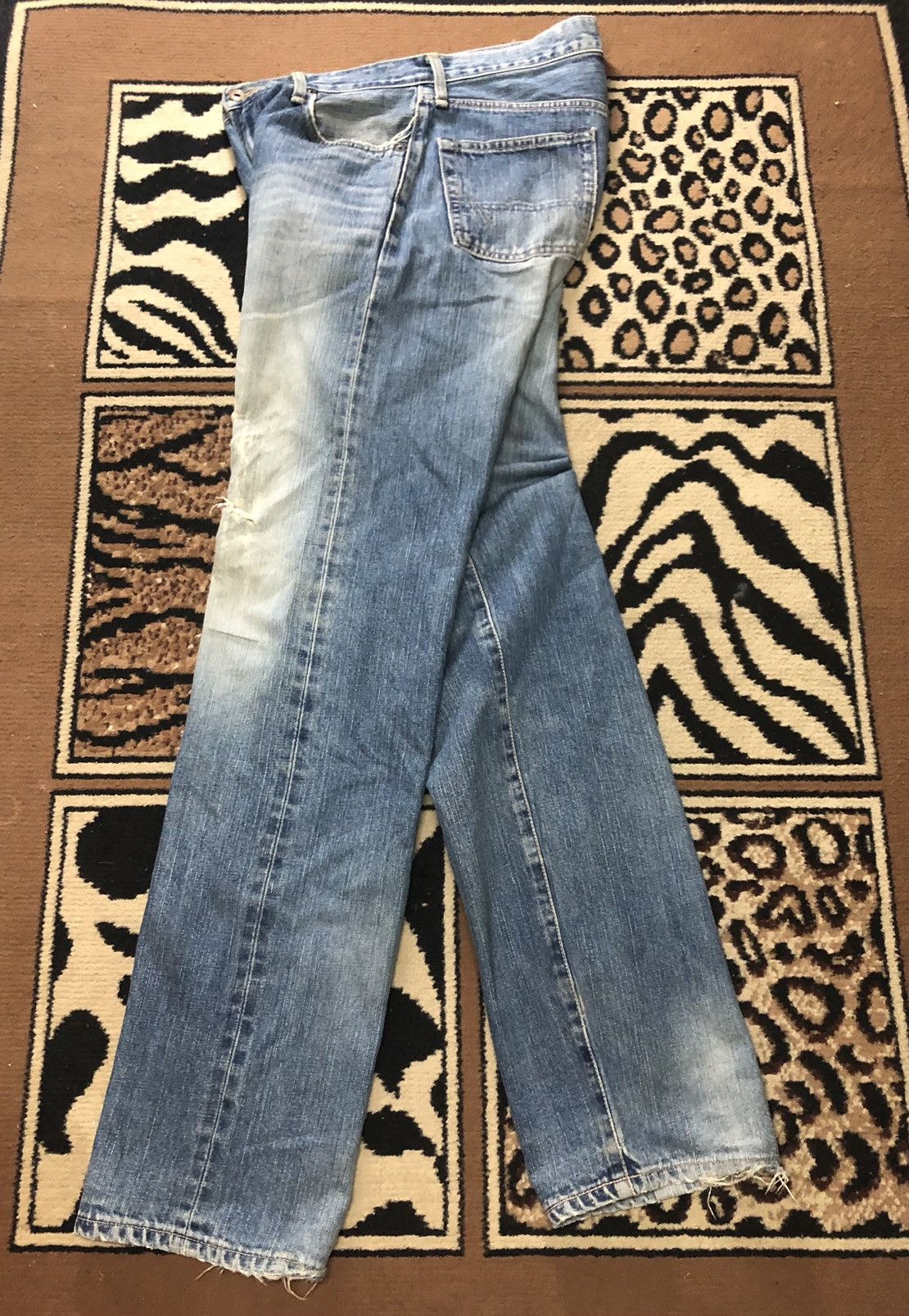 Edwin × Vintage VINTAGE SELVEDGE EDWIN 505xx WASH DISTRESSED DENIM Size US 31 - 13 Thumbnail