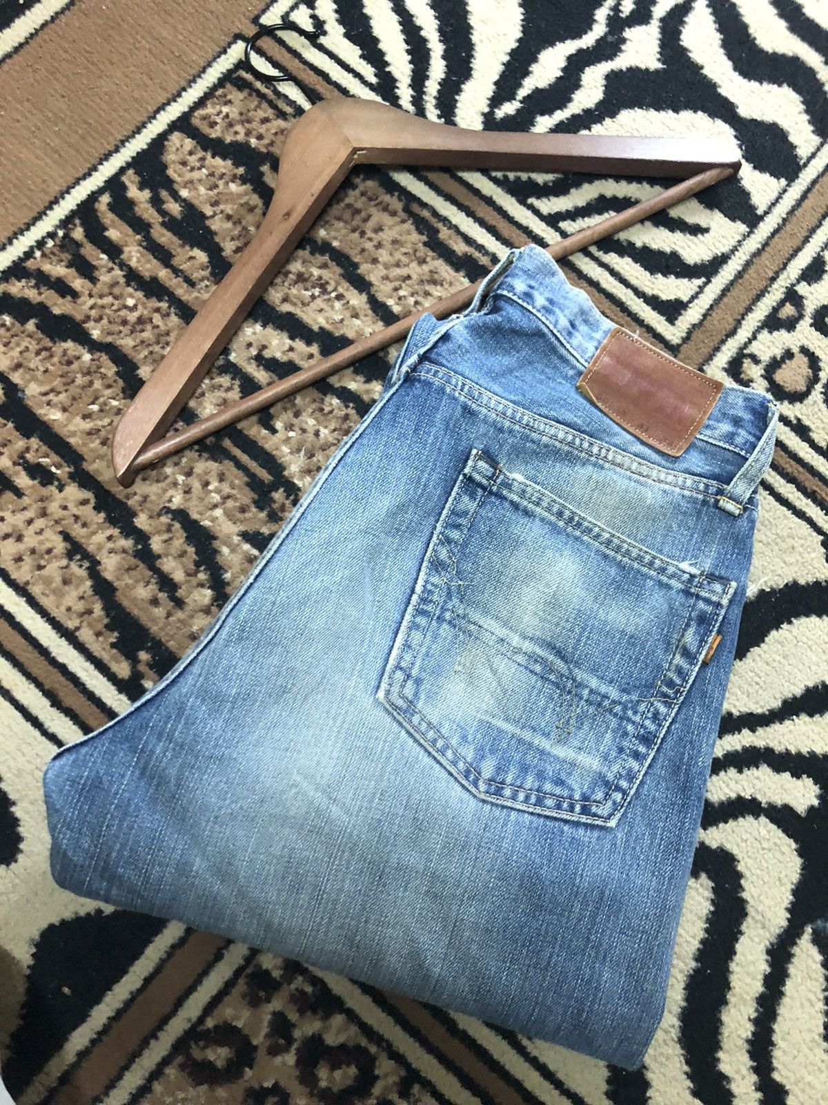 Edwin × Vintage VINTAGE SELVEDGE EDWIN 505xx WASH DISTRESSED DENIM Size US 31 - 18 Thumbnail
