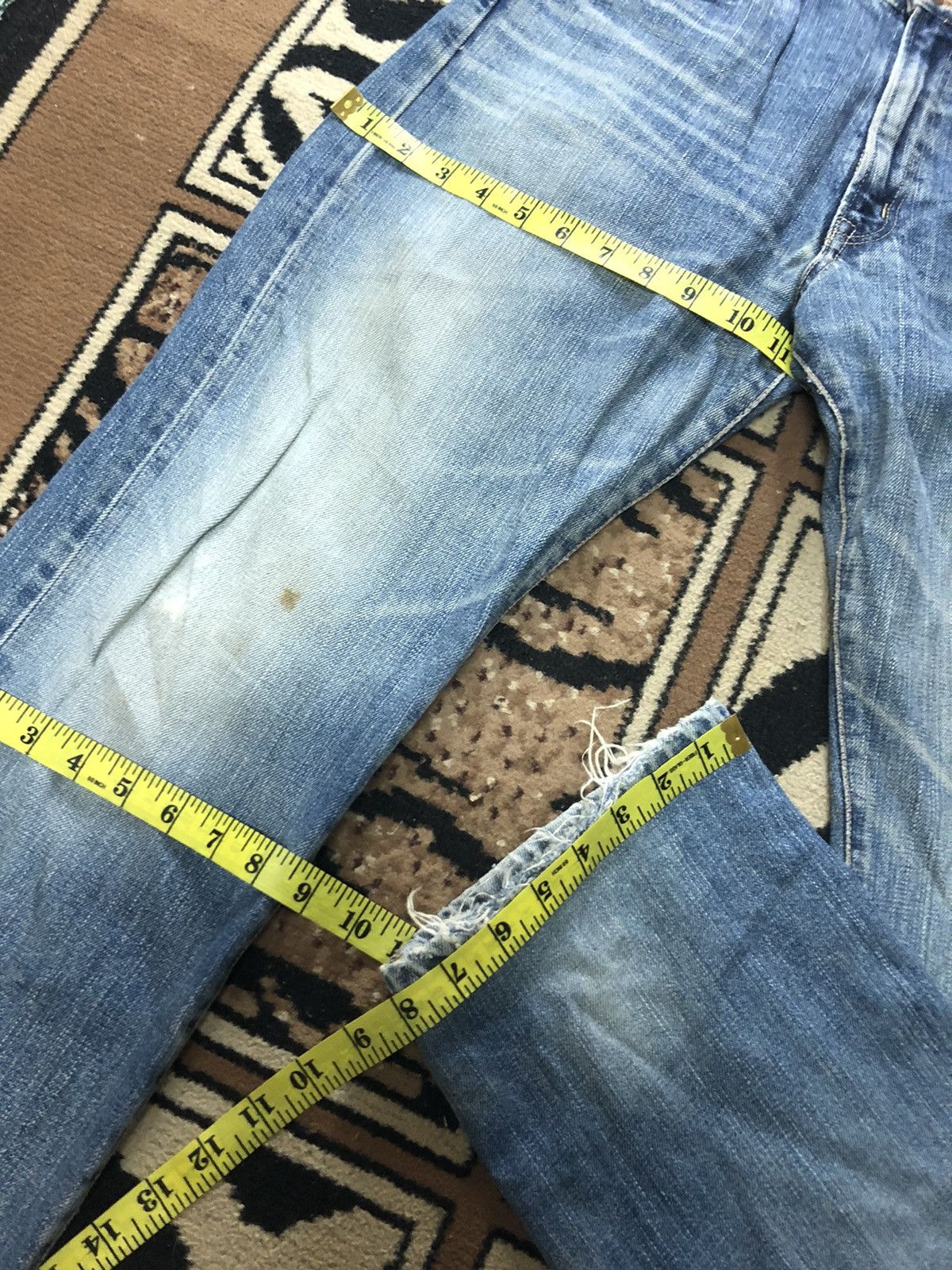 Edwin × Vintage VINTAGE SELVEDGE EDWIN 505xx WASH DISTRESSED DENIM Size US 31 - 17 Thumbnail