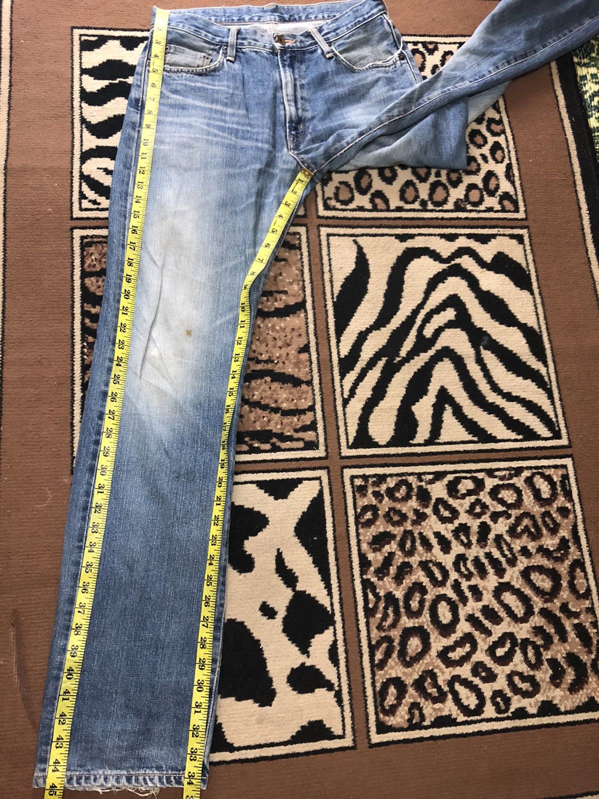 Edwin × Vintage VINTAGE SELVEDGE EDWIN 505xx WASH DISTRESSED DENIM Size US 31 - 16 Thumbnail