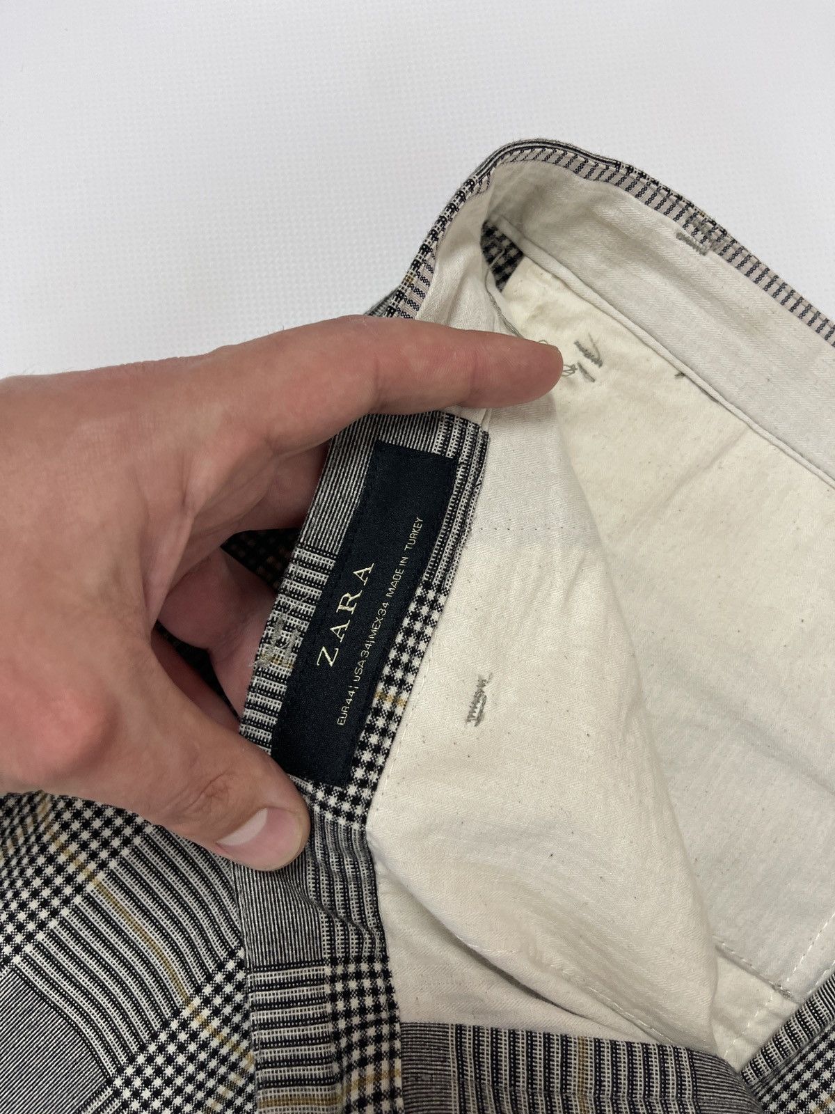 Zara Zara checkered grey casual pants chinos Size US 34 / EU 50 - 8 Thumbnail