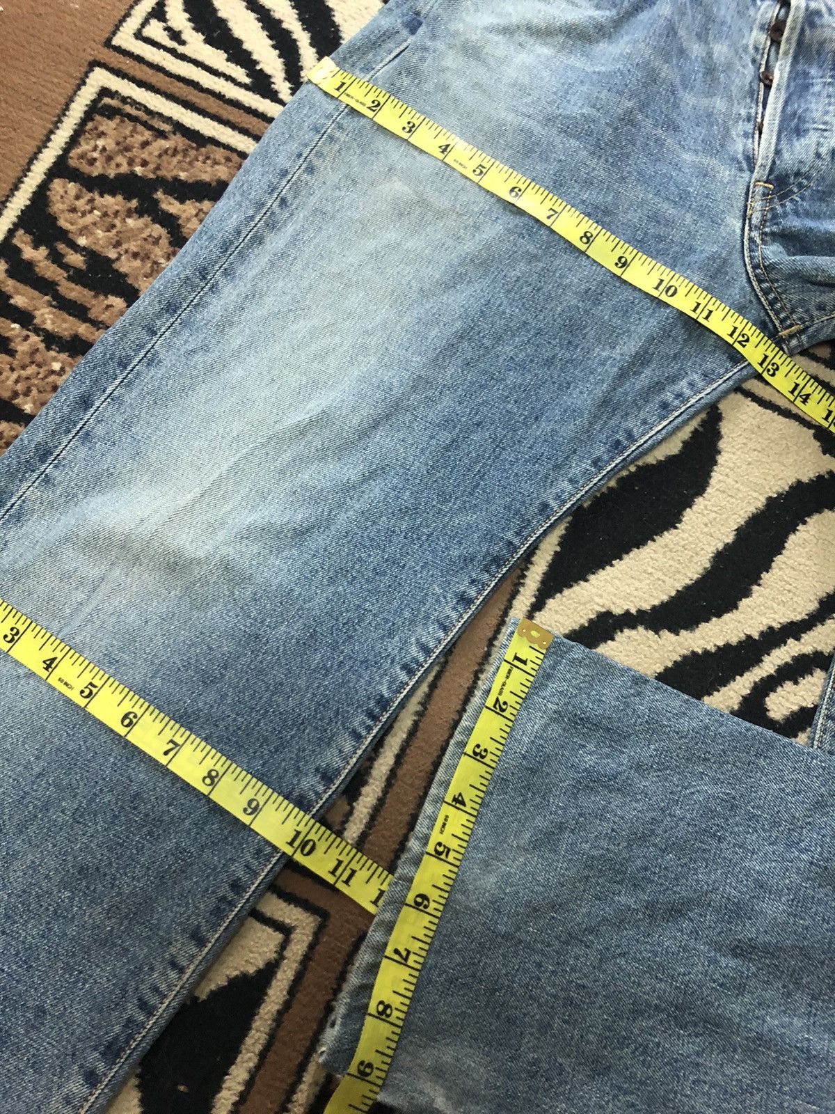 Edwin × Vintage VINTAGE SELVEDGE EDWIN 505x BLUE WASH DISTRESSED DENIM Size US 32 / EU 48 - 17 Thumbnail