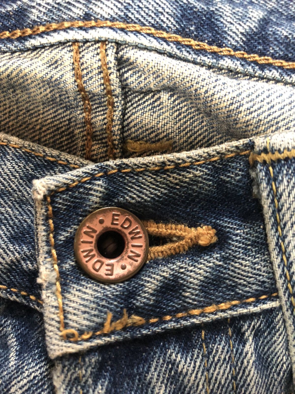 Edwin × Vintage VINTAGE SELVEDGE EDWIN 505x BLUE WASH DISTRESSED DENIM Size US 32 / EU 48 - 5 Thumbnail