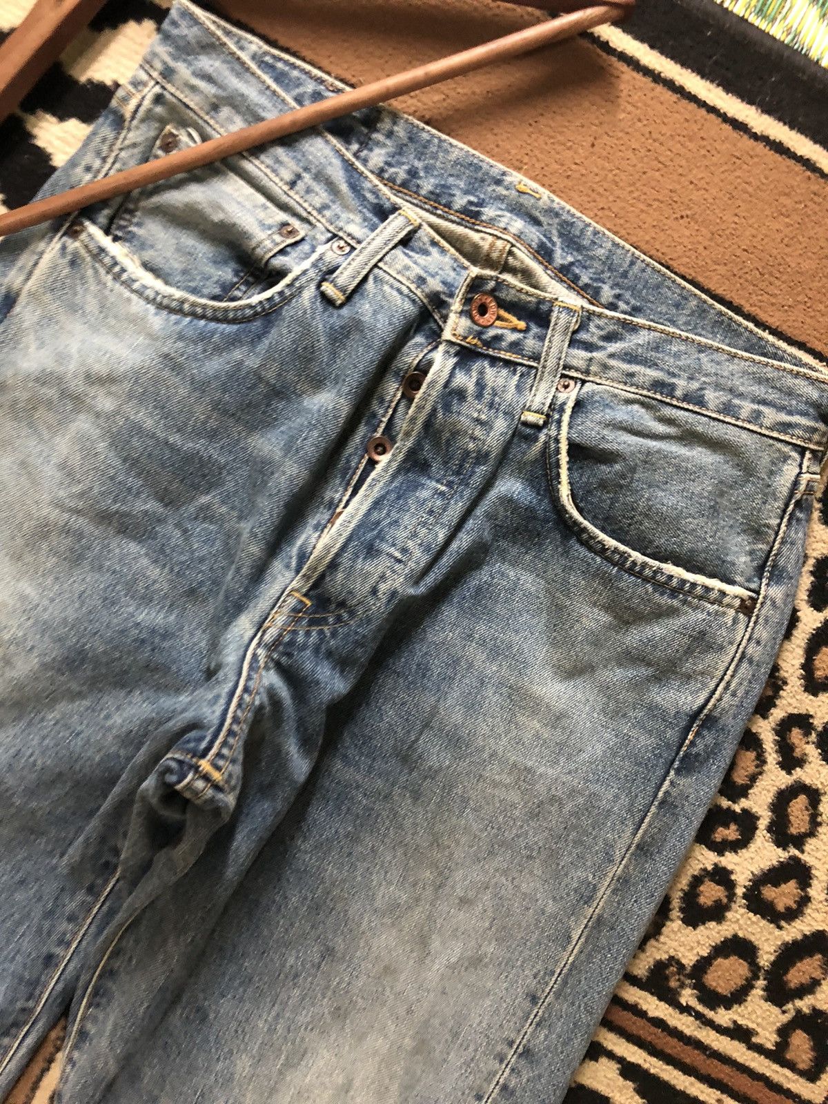 Edwin × Vintage VINTAGE SELVEDGE EDWIN 505x BLUE WASH DISTRESSED DENIM Size US 32 / EU 48 - 2 Thumbnail