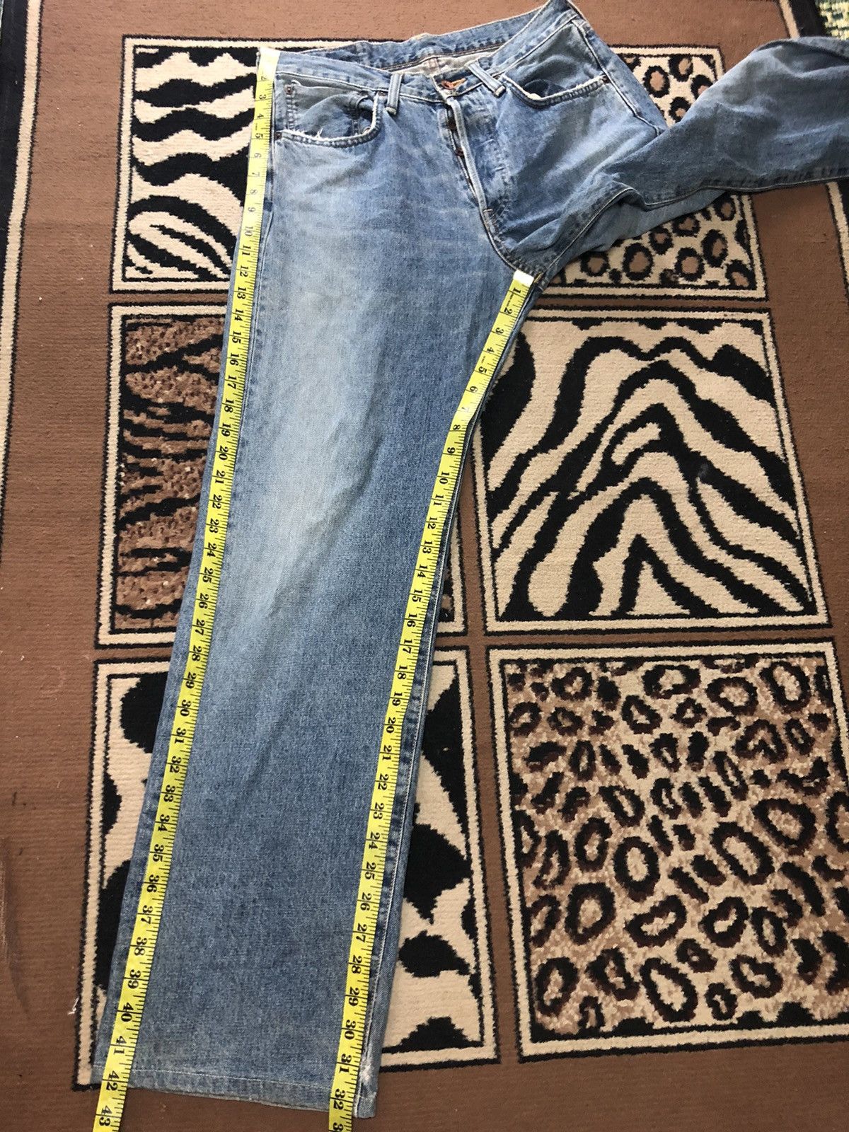 Edwin × Vintage VINTAGE SELVEDGE EDWIN 505x BLUE WASH DISTRESSED DENIM Size US 32 / EU 48 - 16 Thumbnail