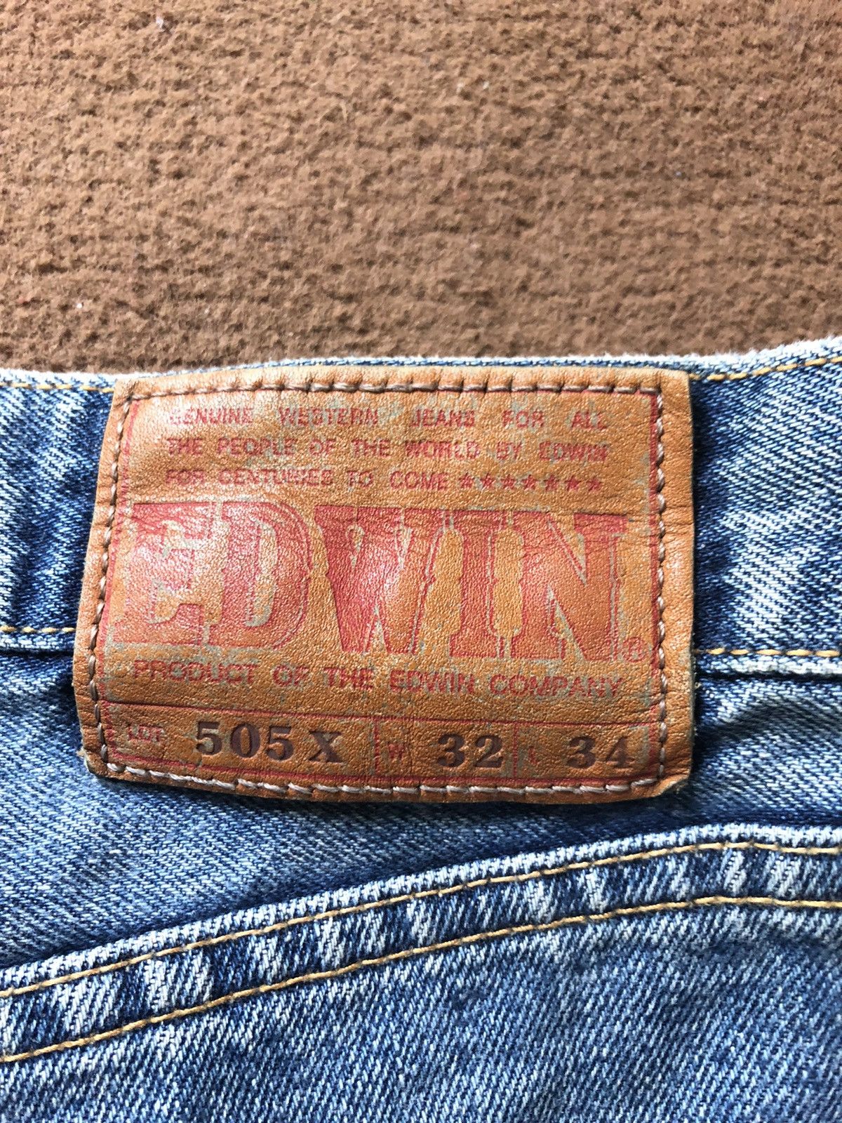Edwin × Vintage VINTAGE SELVEDGE EDWIN 505x BLUE WASH DISTRESSED DENIM Size US 32 / EU 48 - 11 Thumbnail