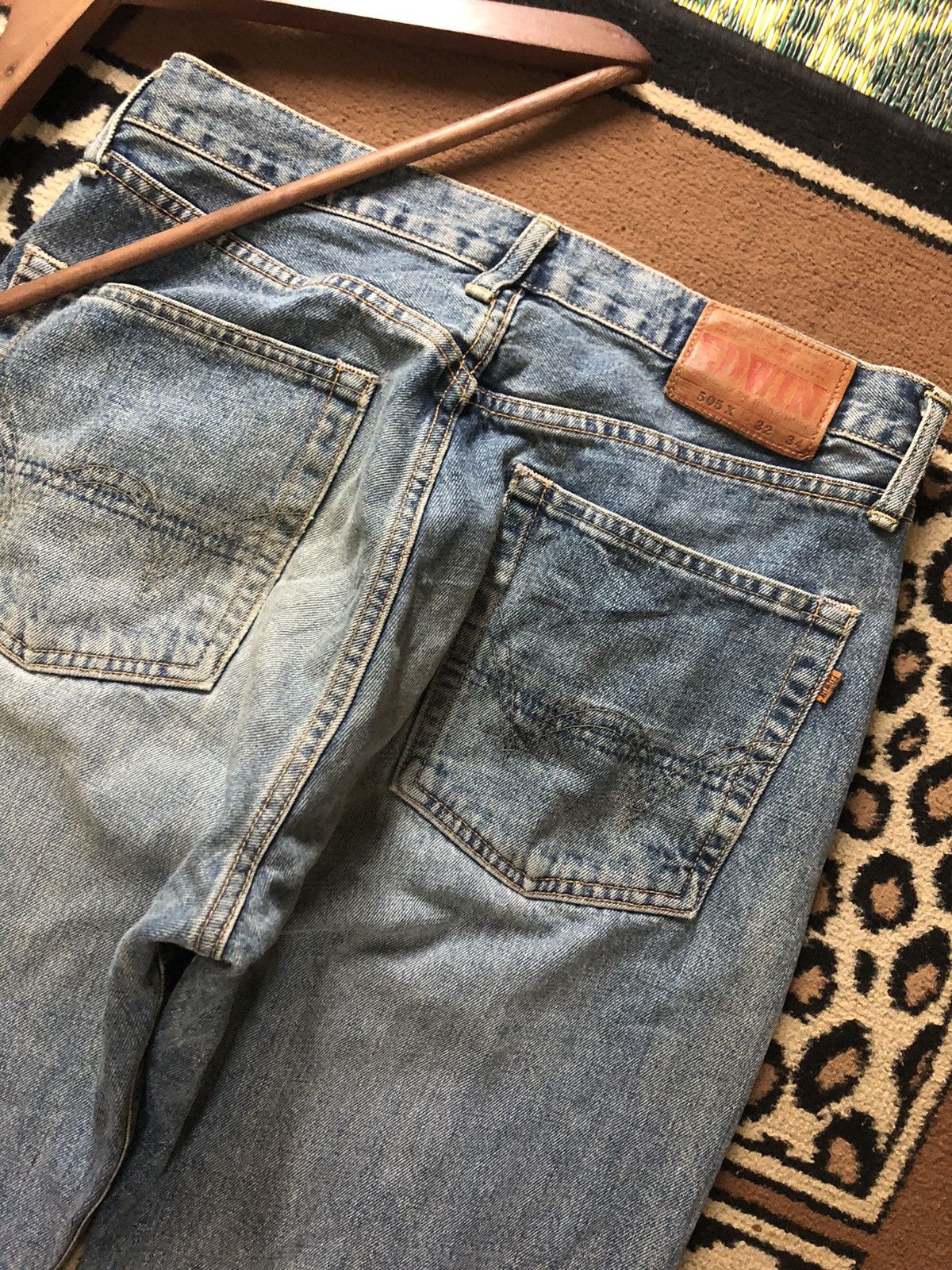 Edwin × Vintage VINTAGE SELVEDGE EDWIN 505x BLUE WASH DISTRESSED DENIM Size US 32 / EU 48 - 10 Thumbnail