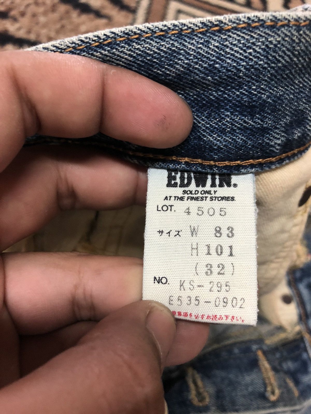 Edwin × Vintage VINTAGE SELVEDGE EDWIN 505x BLUE WASH DISTRESSED DENIM Size US 32 / EU 48 - 7 Thumbnail