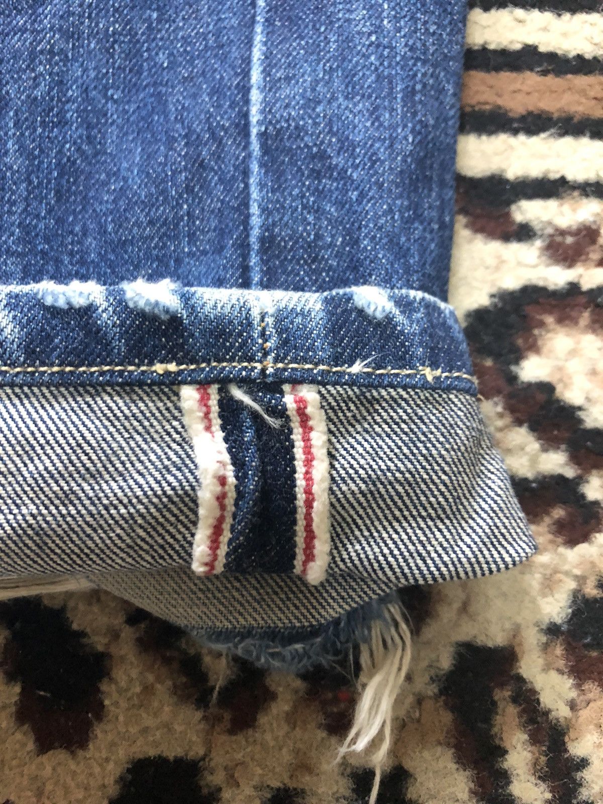 Edwin × Vintage VINTAGE SELVEDGE EDWIN 505x BLUE WASH DISTRESSED DENIM Size US 28 / EU 44 - 3 Thumbnail