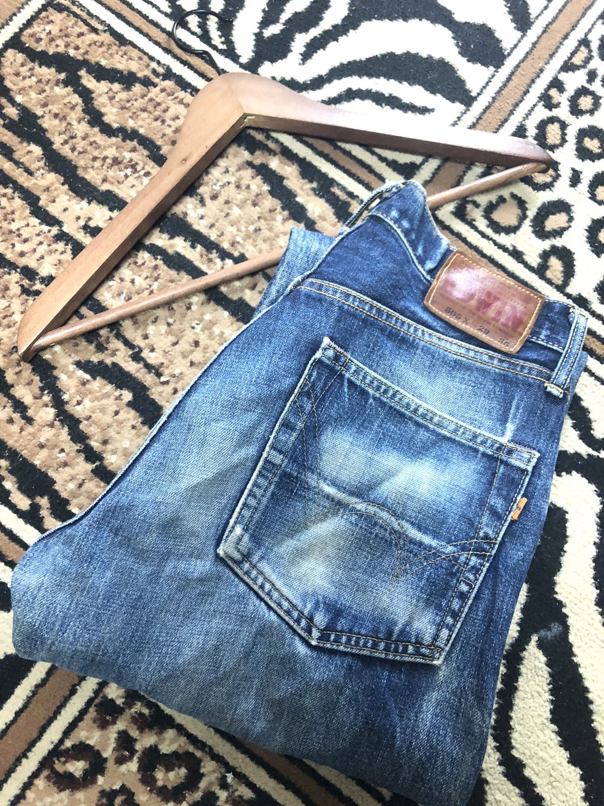 Edwin × Vintage VINTAGE SELVEDGE EDWIN 505x BLUE WASH DISTRESSED DENIM Size US 28 / EU 44 - 19 Thumbnail