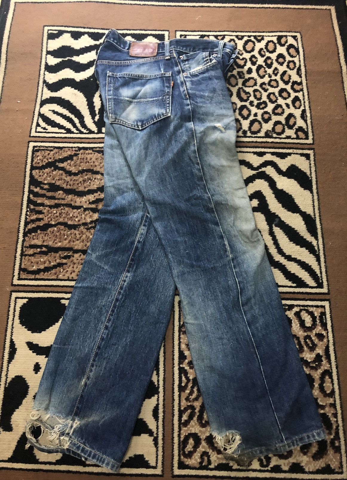 Edwin × Vintage VINTAGE SELVEDGE EDWIN 505x BLUE WASH DISTRESSED DENIM Size US 28 / EU 44 - 15 Thumbnail