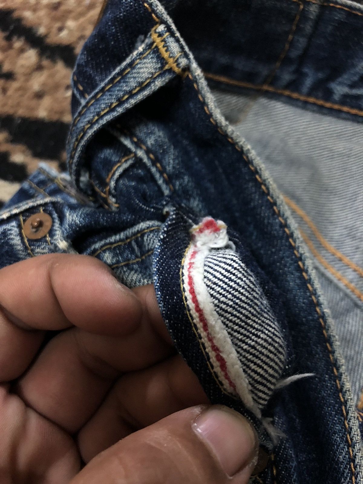 Edwin × Vintage VINTAGE SELVEDGE EDWIN 505x BLUE WASH DISTRESSED DENIM Size US 28 / EU 44 - 4 Thumbnail