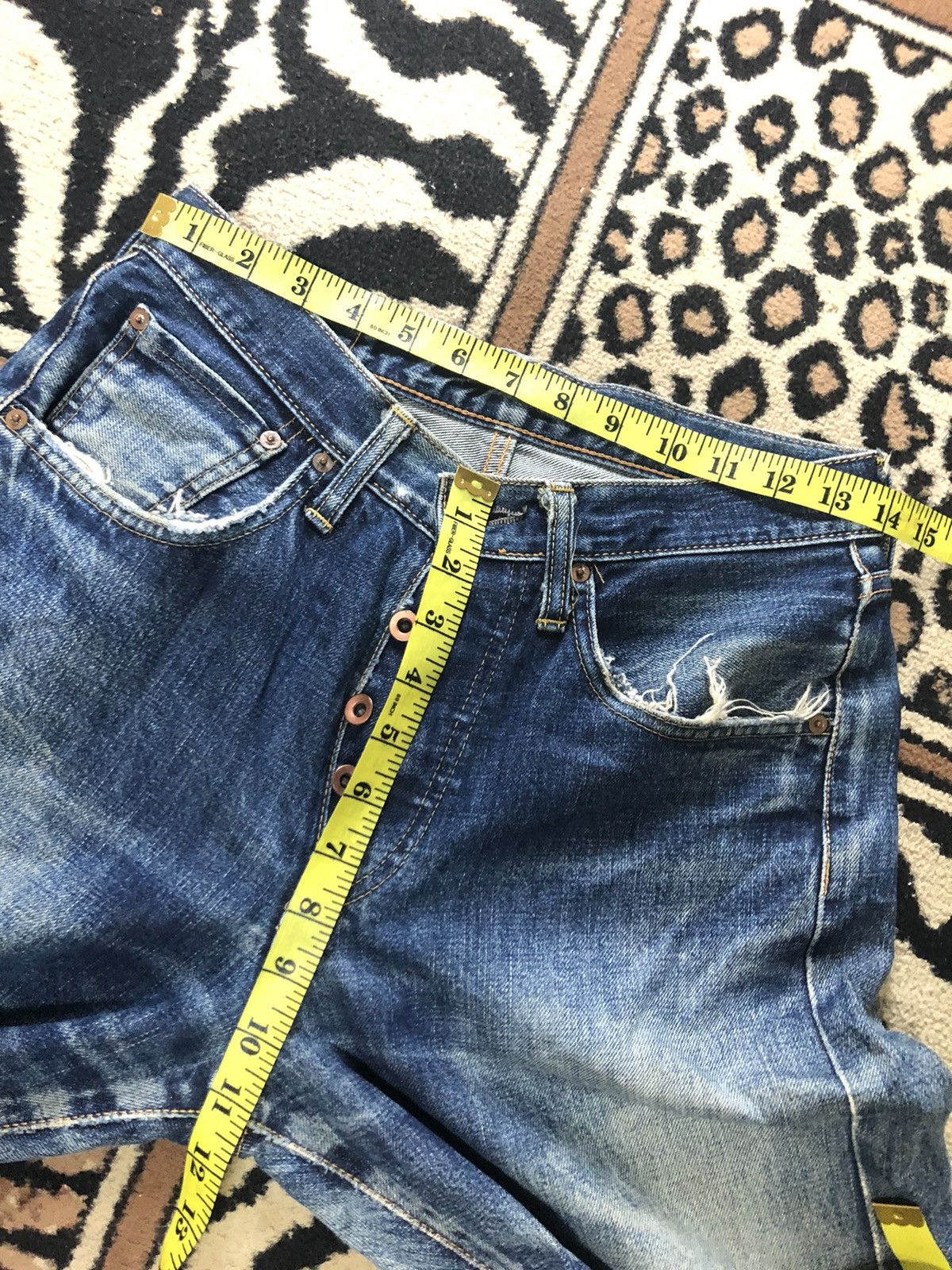 Edwin × Vintage VINTAGE SELVEDGE EDWIN 505x BLUE WASH DISTRESSED DENIM Size US 28 / EU 44 - 16 Thumbnail