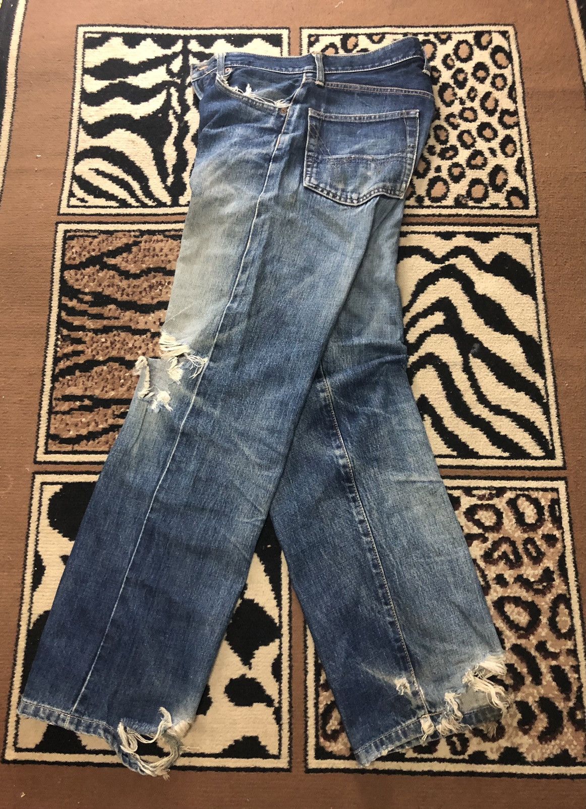 Edwin × Vintage VINTAGE SELVEDGE EDWIN 505x BLUE WASH DISTRESSED DENIM Size US 28 / EU 44 - 14 Thumbnail