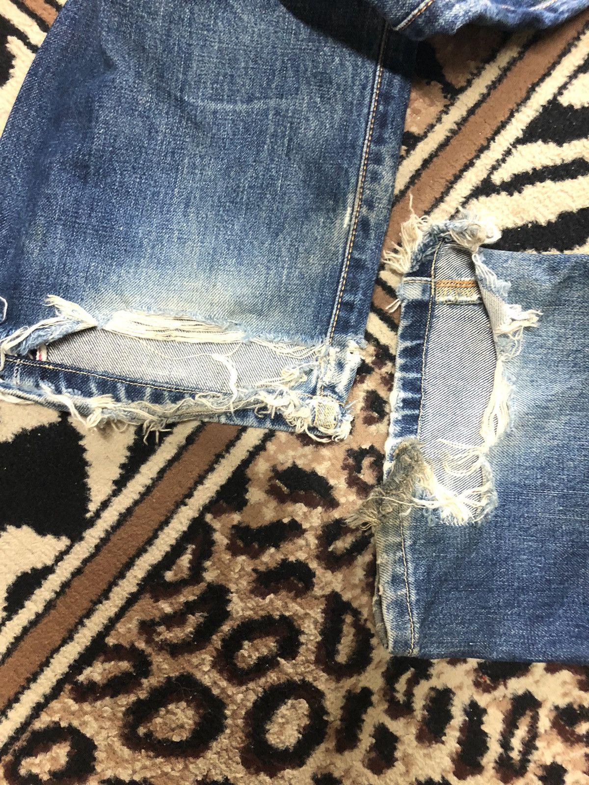 Edwin × Vintage VINTAGE SELVEDGE EDWIN 505x BLUE WASH DISTRESSED DENIM Size US 28 / EU 44 - 9 Thumbnail