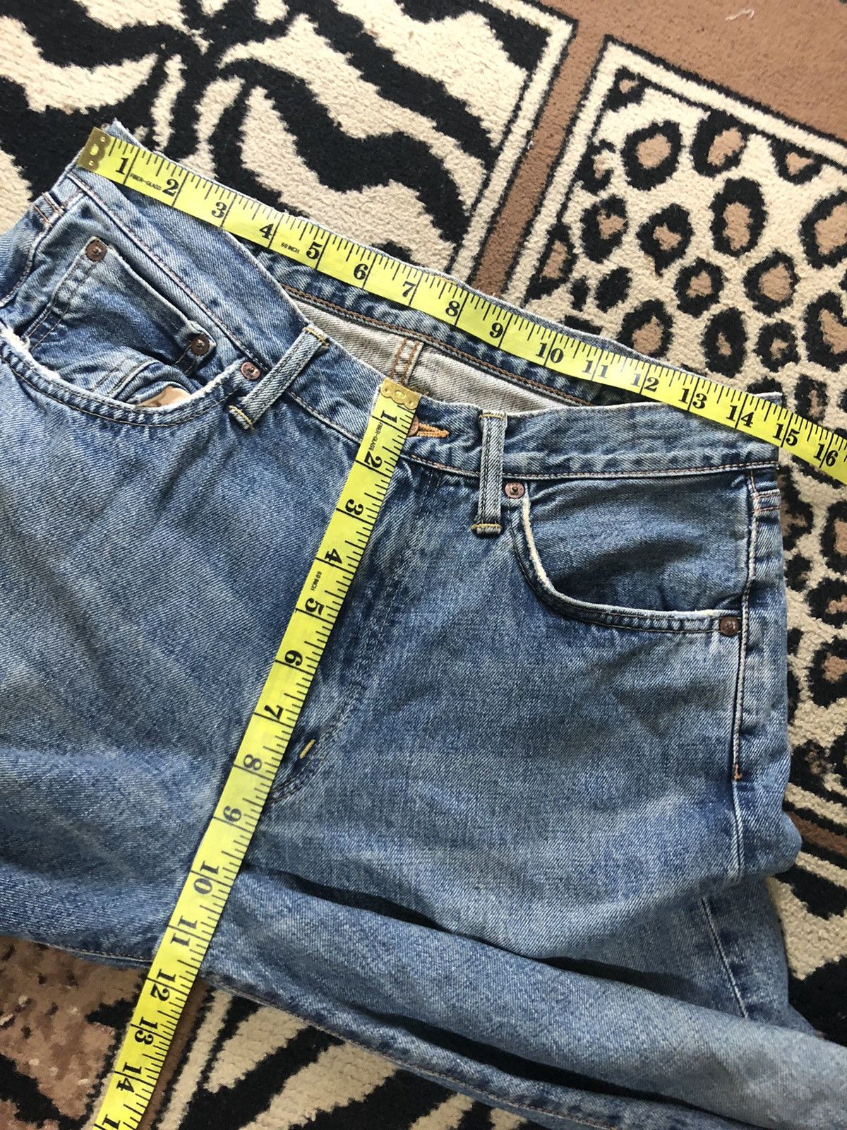 Edwin × Vintage VINTAGE SELVEDGE EDWIN 505x BLUE WASH DISTRESSED DENIM Size US 30 / EU 46 - 16 Thumbnail
