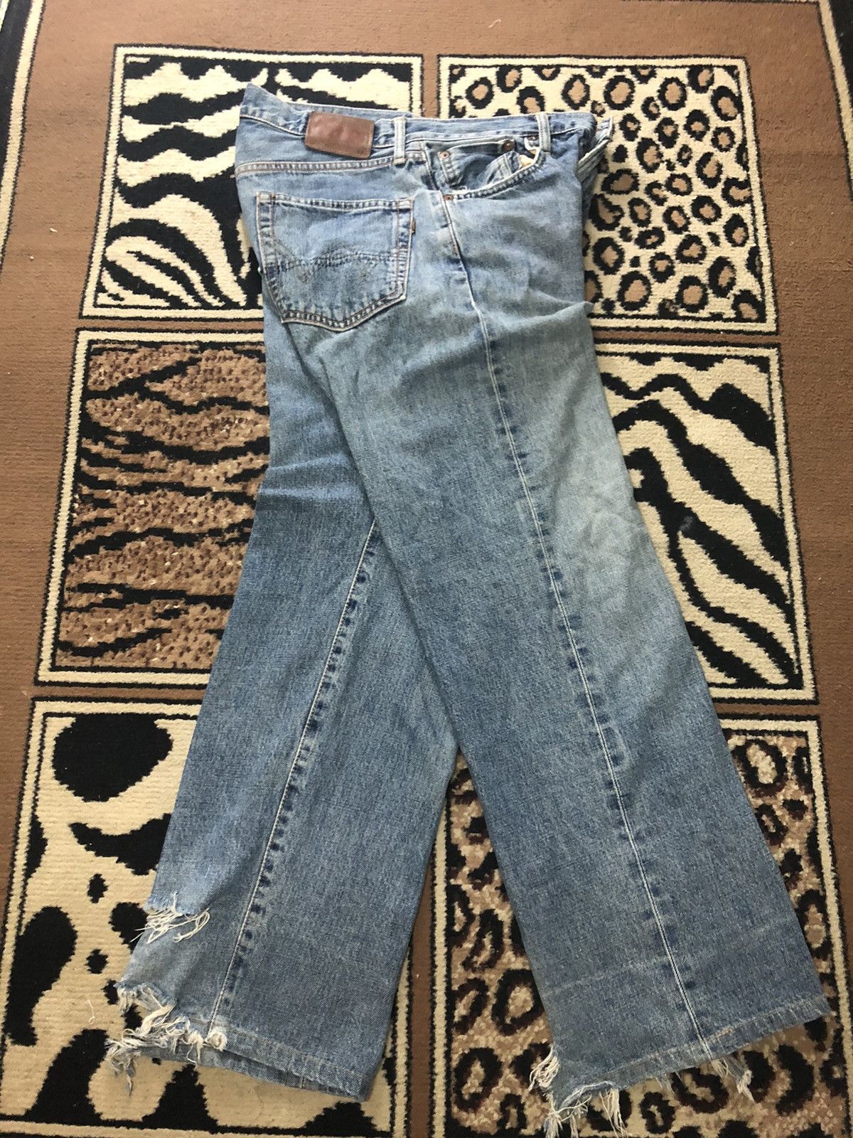 Edwin × Vintage VINTAGE SELVEDGE EDWIN 505x BLUE WASH DISTRESSED DENIM Size US 30 / EU 46 - 15 Thumbnail