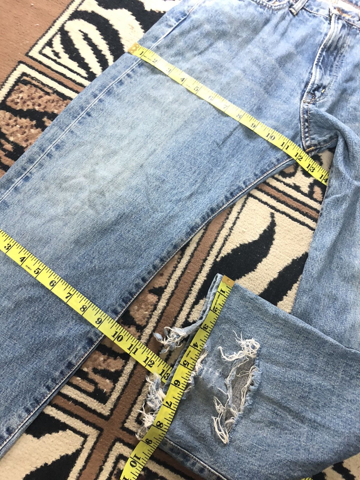 Edwin × Vintage VINTAGE SELVEDGE EDWIN 505x BLUE WASH DISTRESSED DENIM Size US 30 / EU 46 - 18 Thumbnail