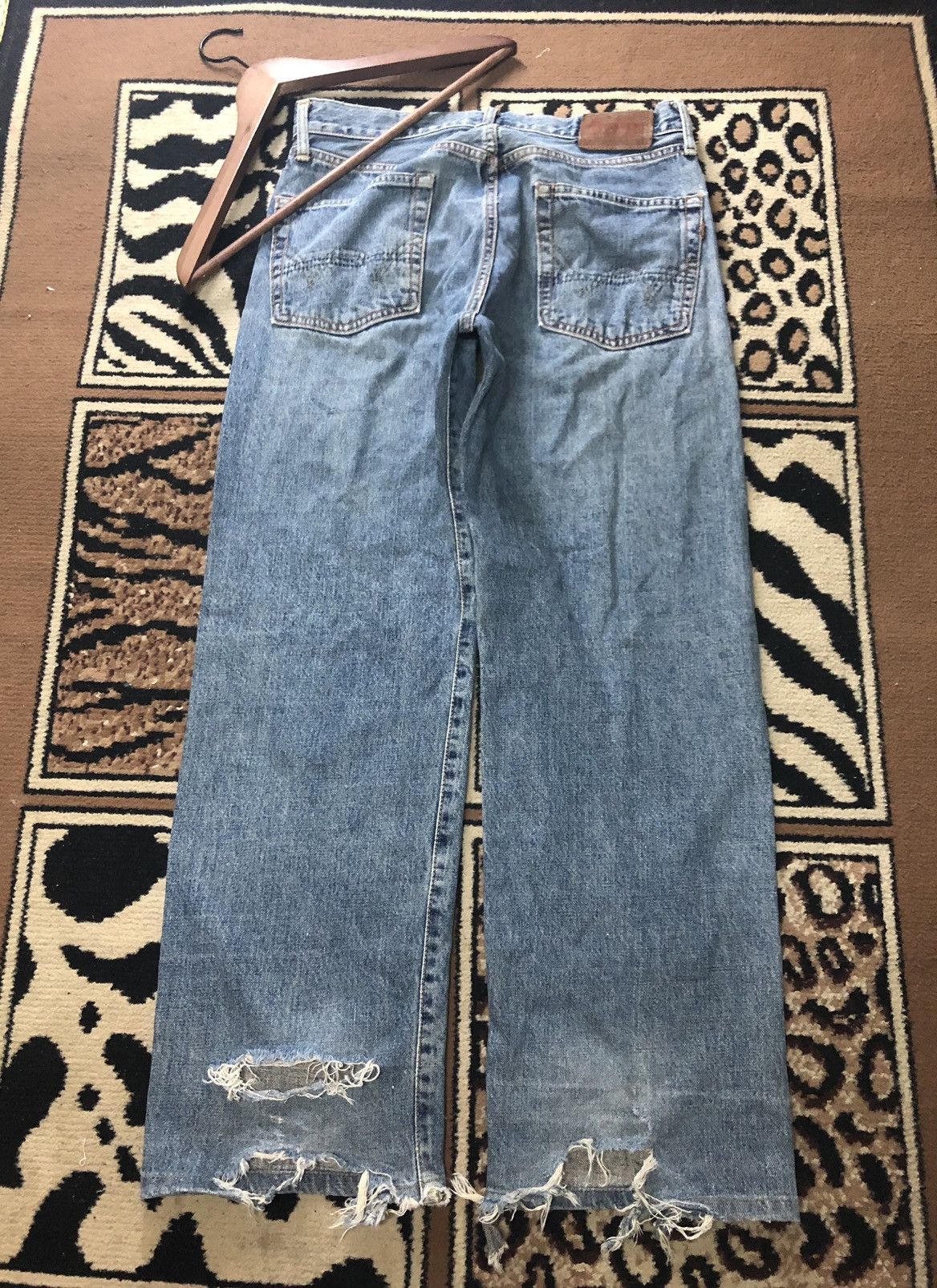 Edwin × Vintage VINTAGE SELVEDGE EDWIN 505x BLUE WASH DISTRESSED DENIM Size US 30 / EU 46 - 10 Thumbnail