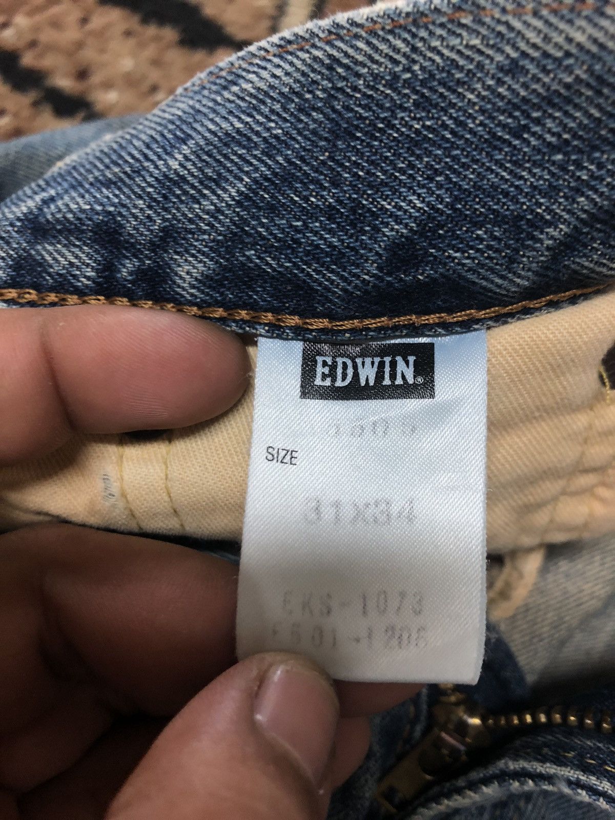 Edwin × Vintage VINTAGE SELVEDGE EDWIN 505x BLUE WASH DISTRESSED DENIM Size US 30 / EU 46 - 7 Thumbnail