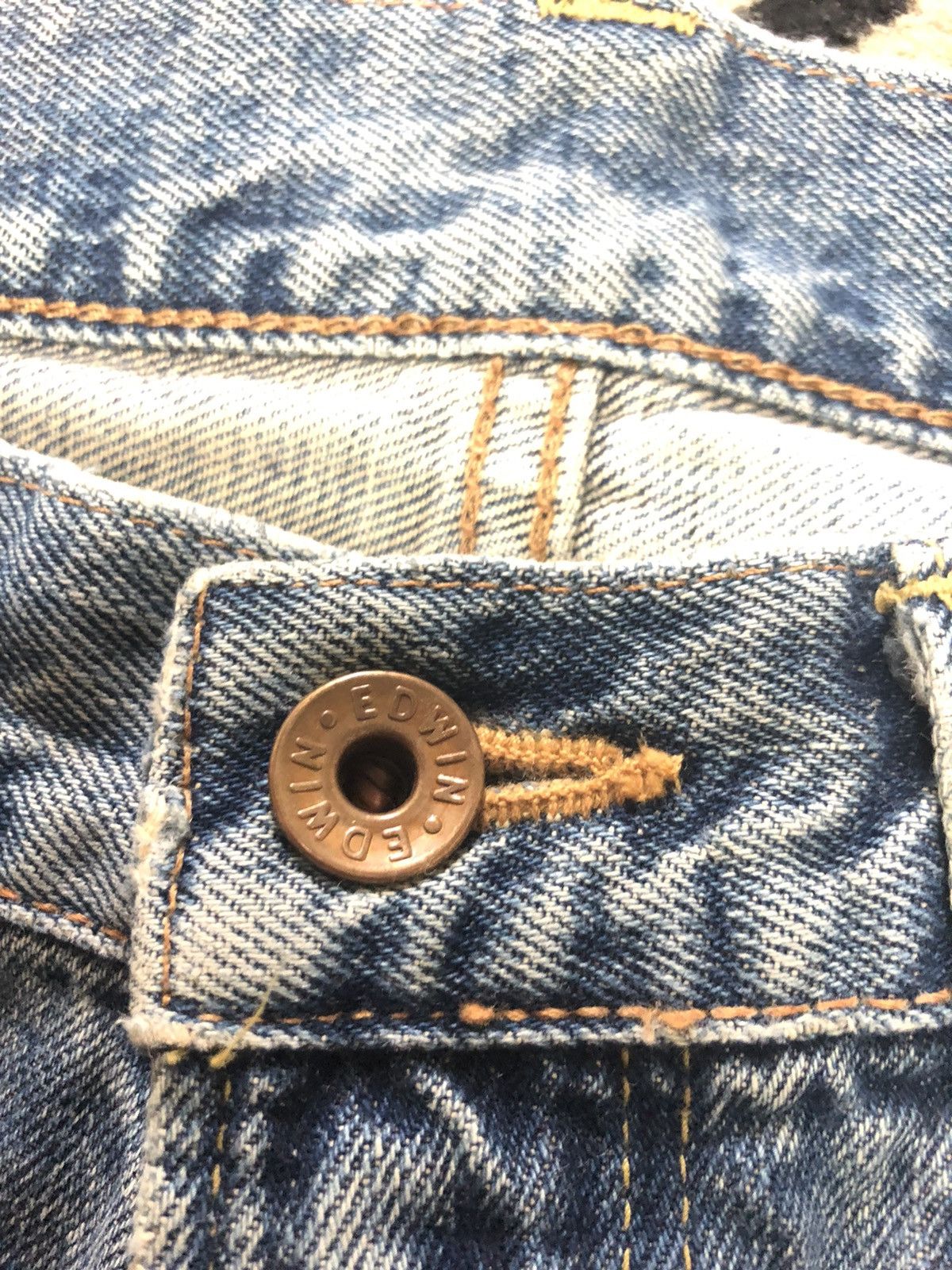 Edwin × Vintage VINTAGE SELVEDGE EDWIN 505x BLUE WASH DISTRESSED DENIM Size US 30 / EU 46 - 5 Thumbnail