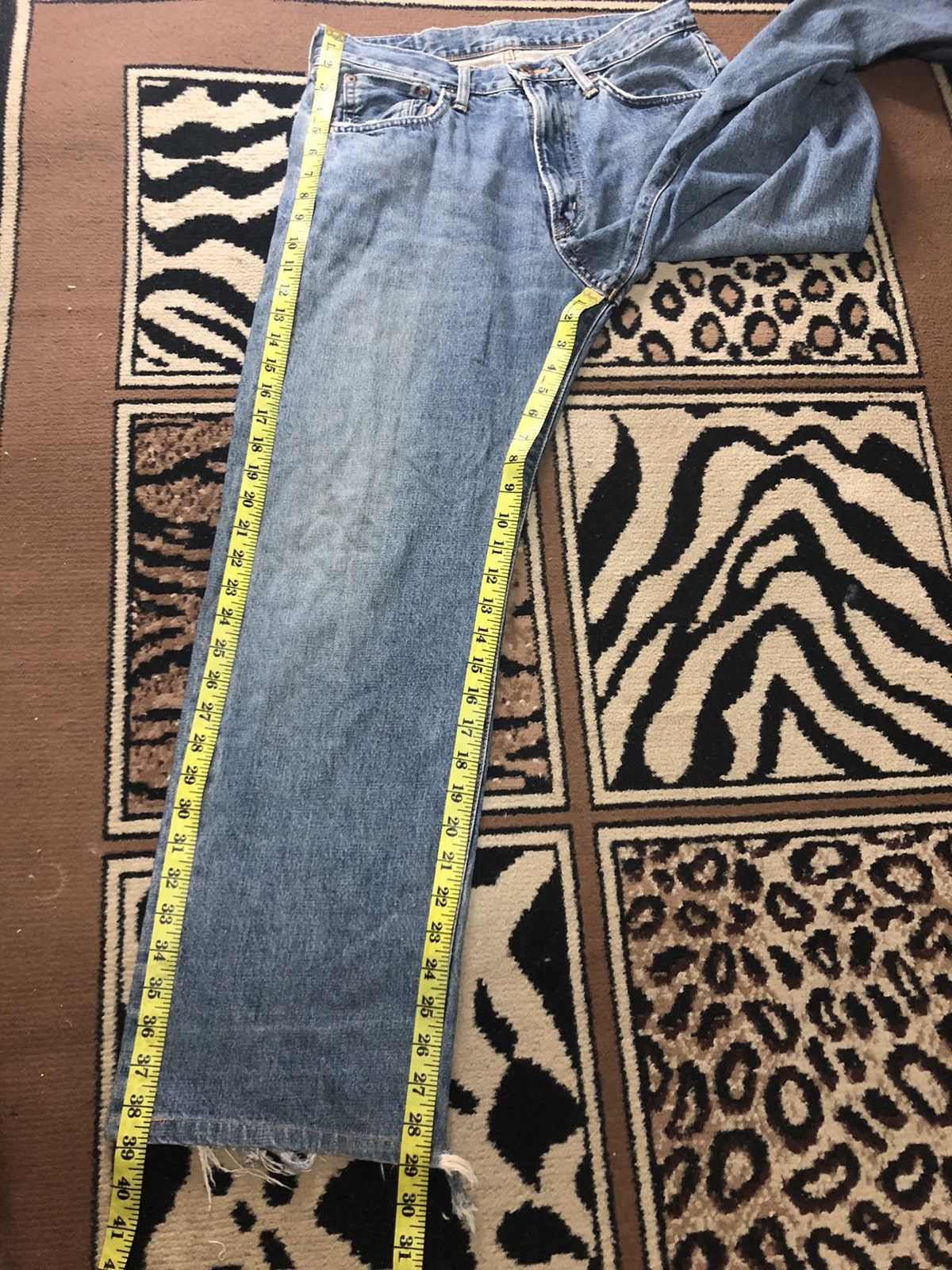 Edwin × Vintage VINTAGE SELVEDGE EDWIN 505x BLUE WASH DISTRESSED DENIM Size US 30 / EU 46 - 17 Thumbnail