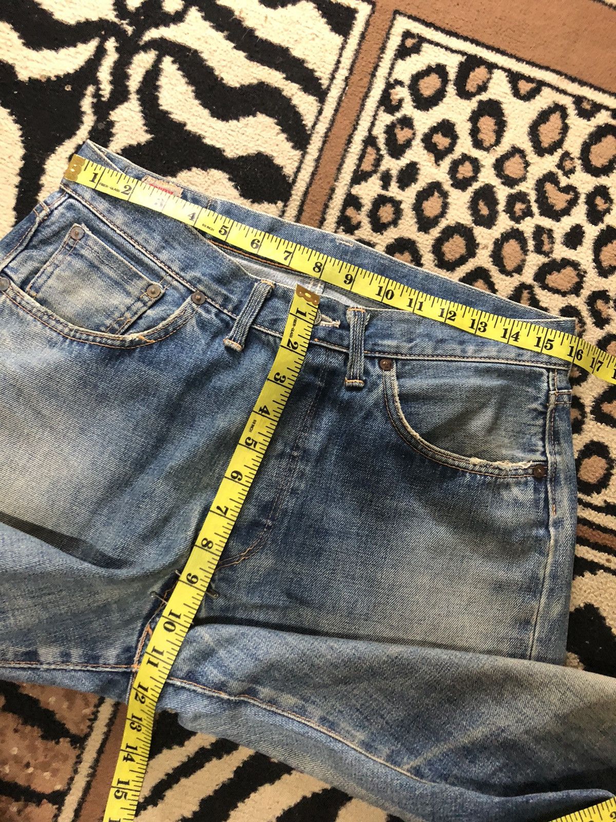 Edwin × Vintage VINTAGE SELVEDGE EDWIN 505sx BLUE WASH DISTRESSED DENIM Size US 32 / EU 48 - 16 Thumbnail