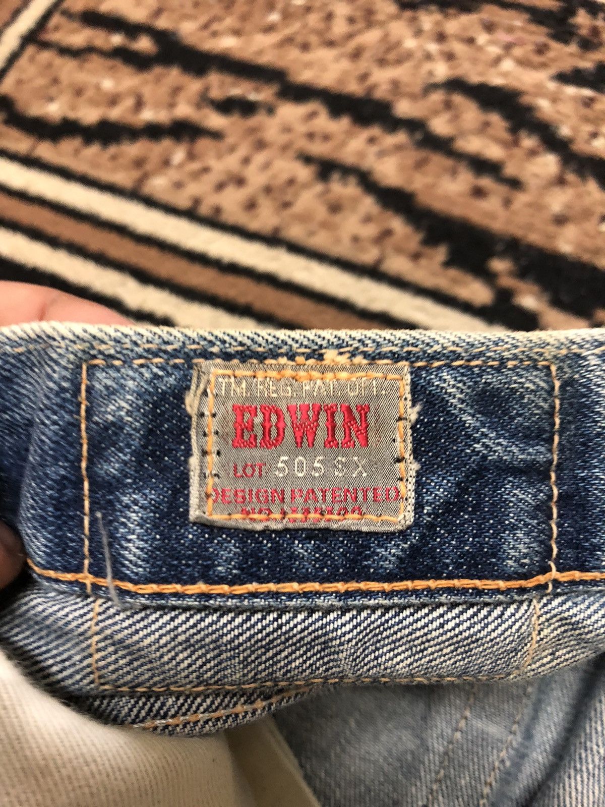 Edwin × Vintage VINTAGE SELVEDGE EDWIN 505sx BLUE WASH DISTRESSED DENIM Size US 32 / EU 48 - 7 Thumbnail