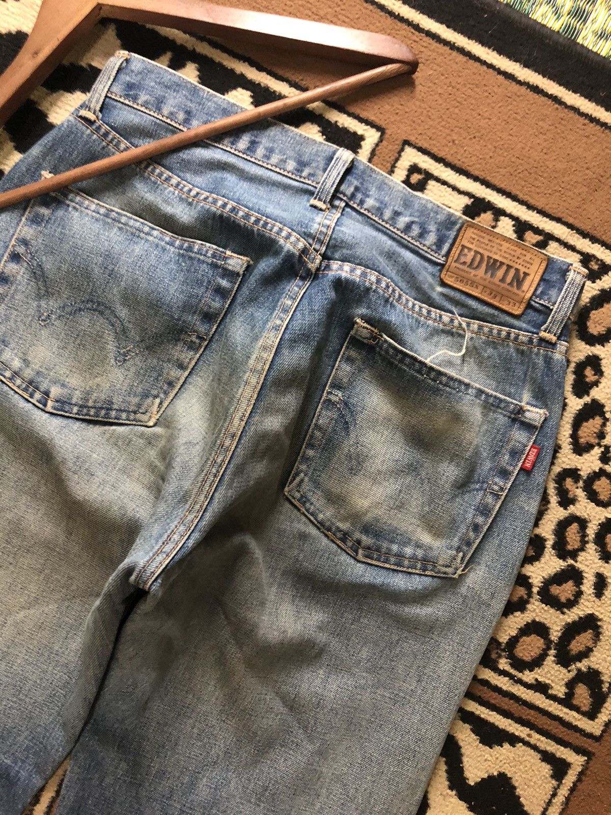 Edwin × Vintage VINTAGE SELVEDGE EDWIN 505sx BLUE WASH DISTRESSED DENIM Size US 32 / EU 48 - 11 Thumbnail