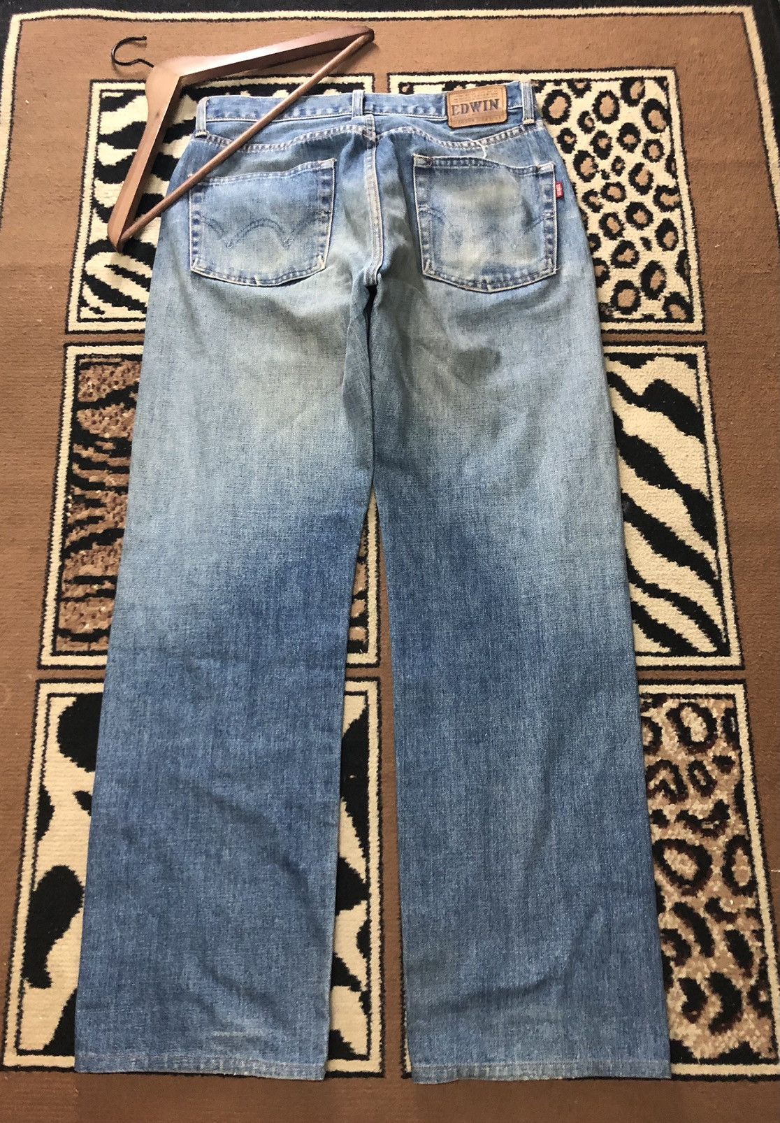 Edwin × Vintage VINTAGE SELVEDGE EDWIN 505sx BLUE WASH DISTRESSED DENIM Size US 32 / EU 48 - 10 Thumbnail
