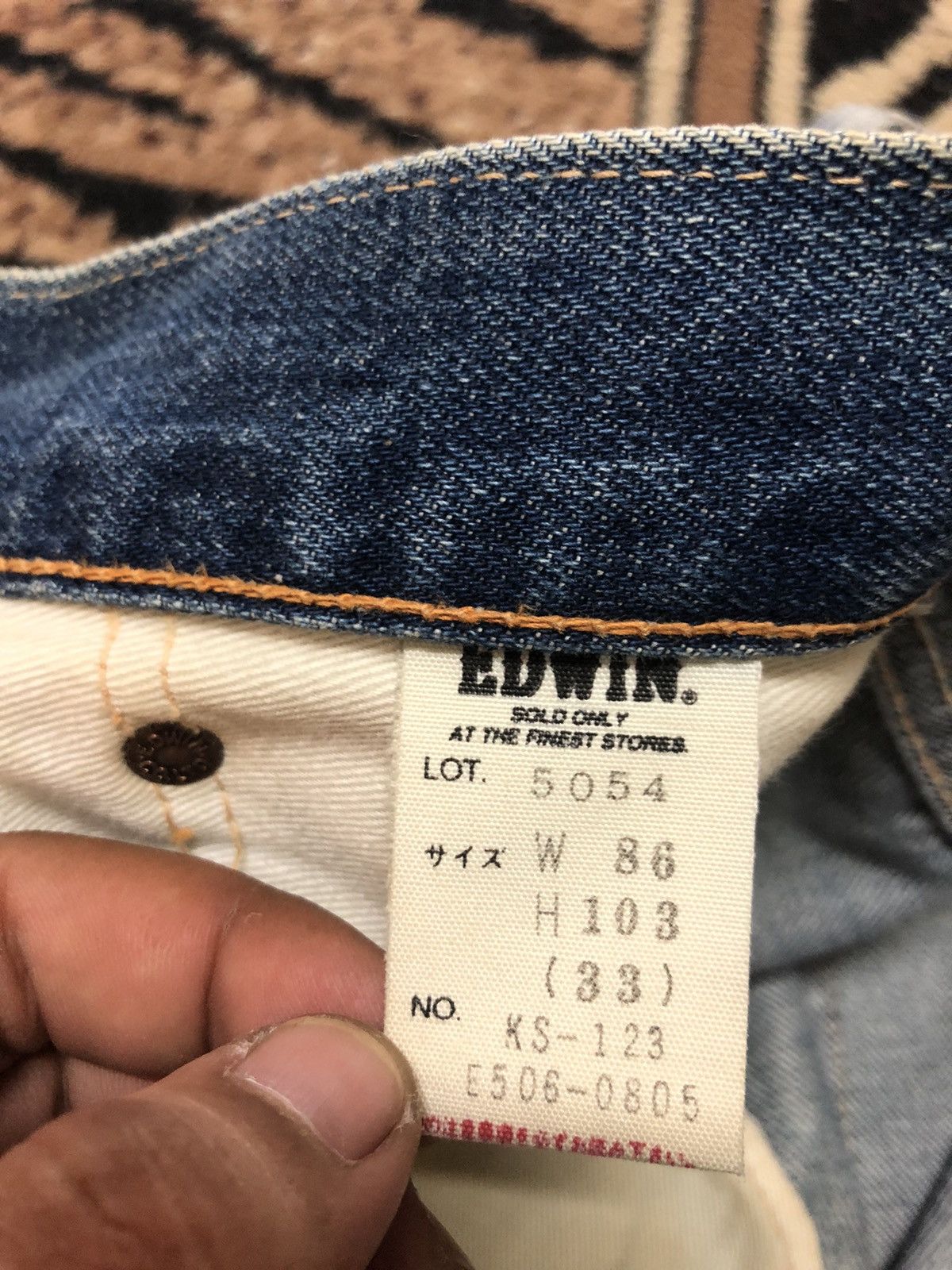 Edwin × Vintage VINTAGE SELVEDGE EDWIN 505sx BLUE WASH DISTRESSED DENIM Size US 32 / EU 48 - 8 Thumbnail