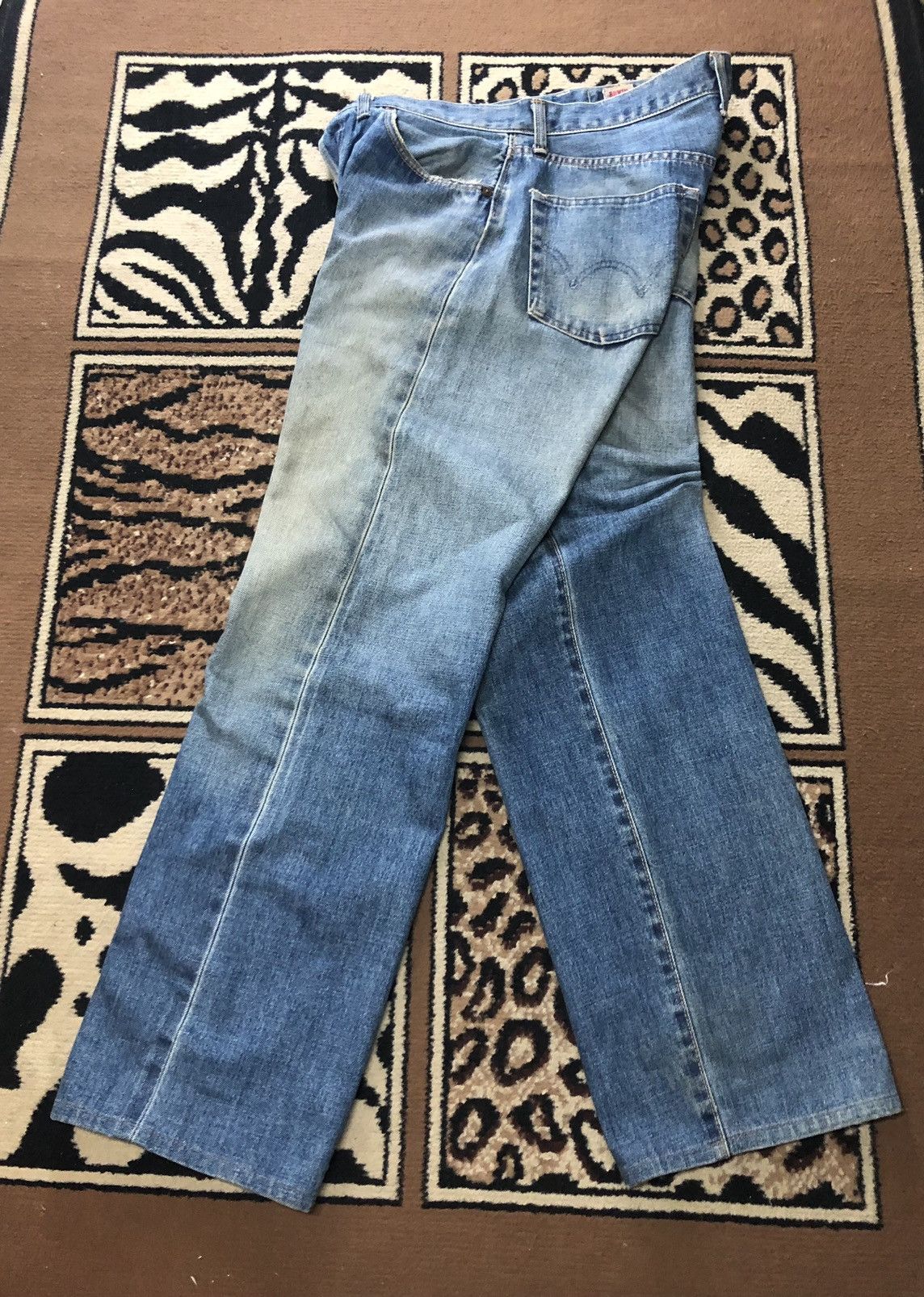 Edwin × Vintage VINTAGE SELVEDGE EDWIN 505sx BLUE WASH DISTRESSED DENIM Size US 32 / EU 48 - 14 Thumbnail