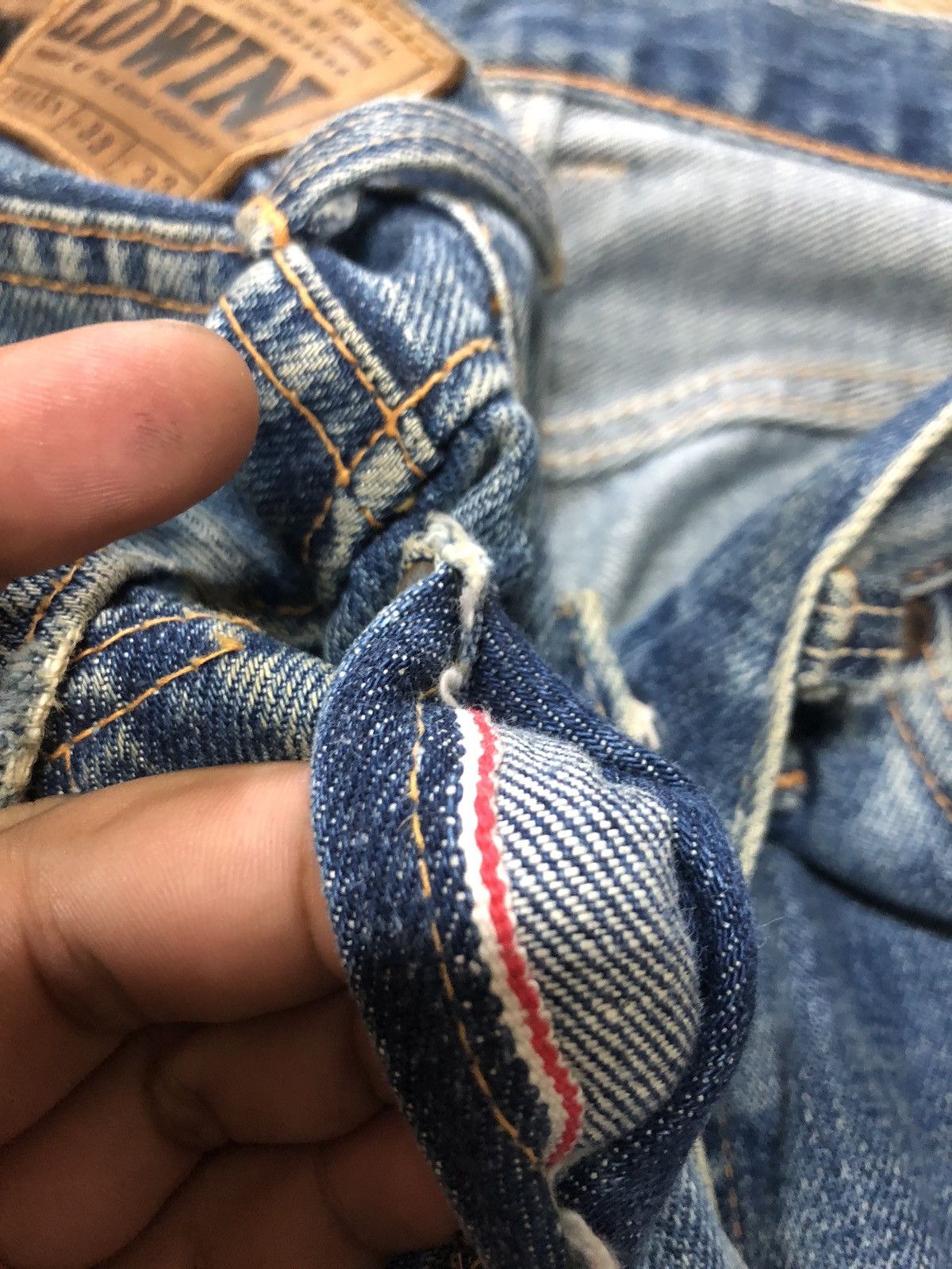 Edwin × Vintage VINTAGE SELVEDGE EDWIN 505sx BLUE WASH DISTRESSED DENIM Size US 32 / EU 48 - 4 Thumbnail