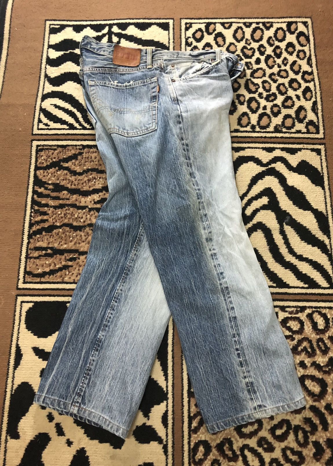 Edwin × Vintage VINTAGE SELVEDGE EDWIN 505zx BLUE WASH DISTRESSED DENIM Size US 33 - 13 Thumbnail