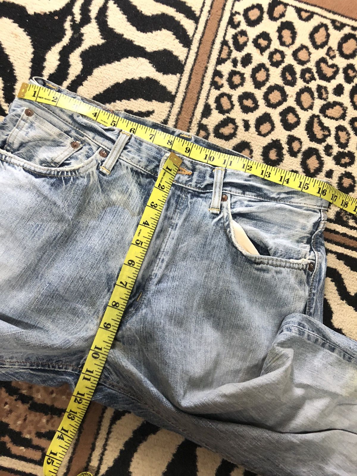 Edwin × Vintage VINTAGE SELVEDGE EDWIN 505zx BLUE WASH DISTRESSED DENIM Size US 33 - 14 Thumbnail