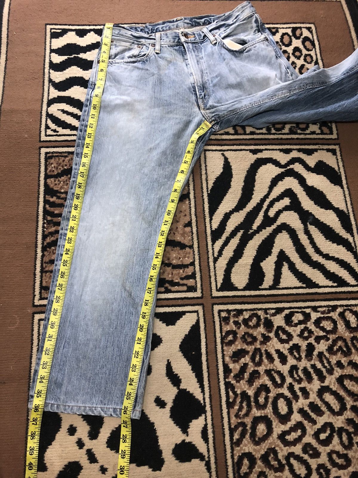 Edwin × Vintage VINTAGE SELVEDGE EDWIN 505zx BLUE WASH DISTRESSED DENIM Size US 33 - 15 Thumbnail