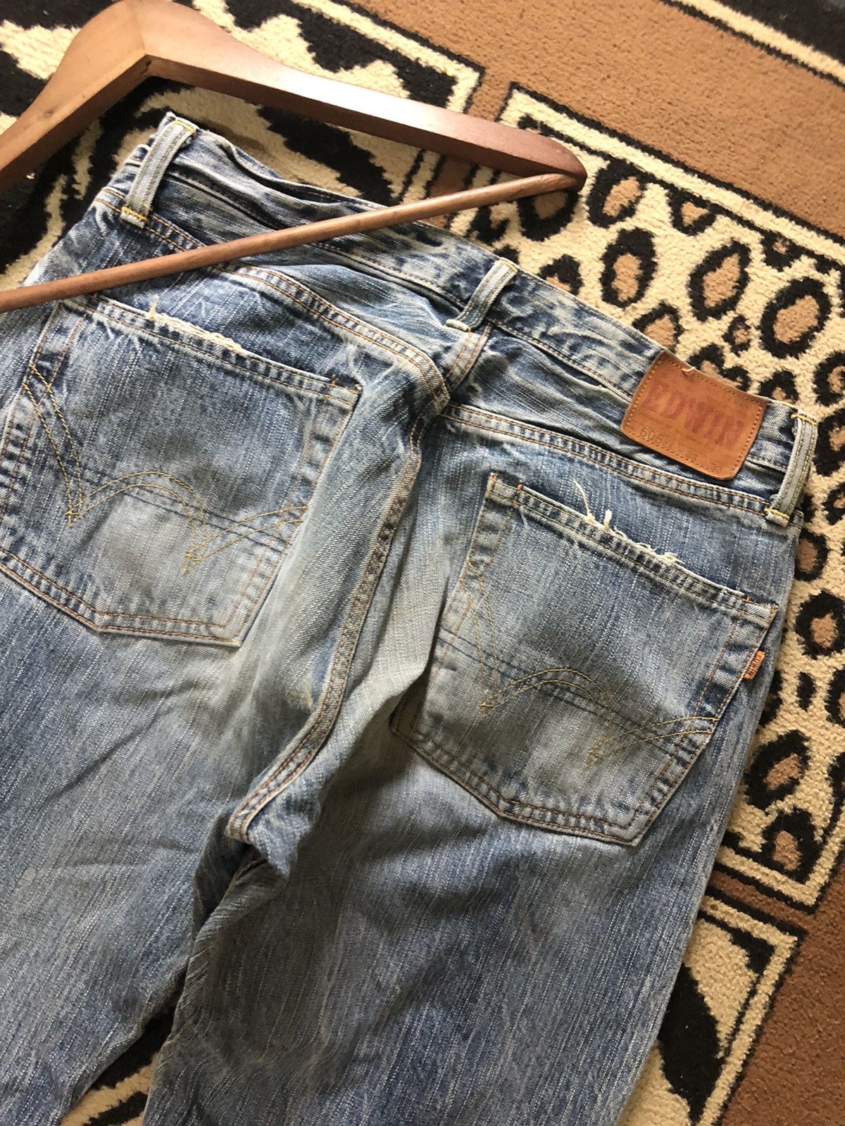 Edwin × Vintage VINTAGE SELVEDGE EDWIN 505zx BLUE WASH DISTRESSED DENIM Size US 33 - 9 Thumbnail