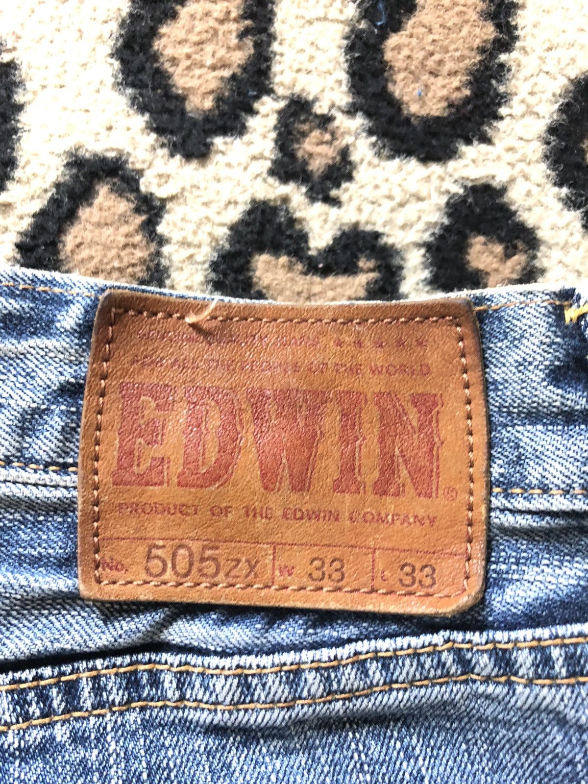 Edwin × Vintage VINTAGE SELVEDGE EDWIN 505zx BLUE WASH DISTRESSED DENIM Size US 33 - 10 Thumbnail