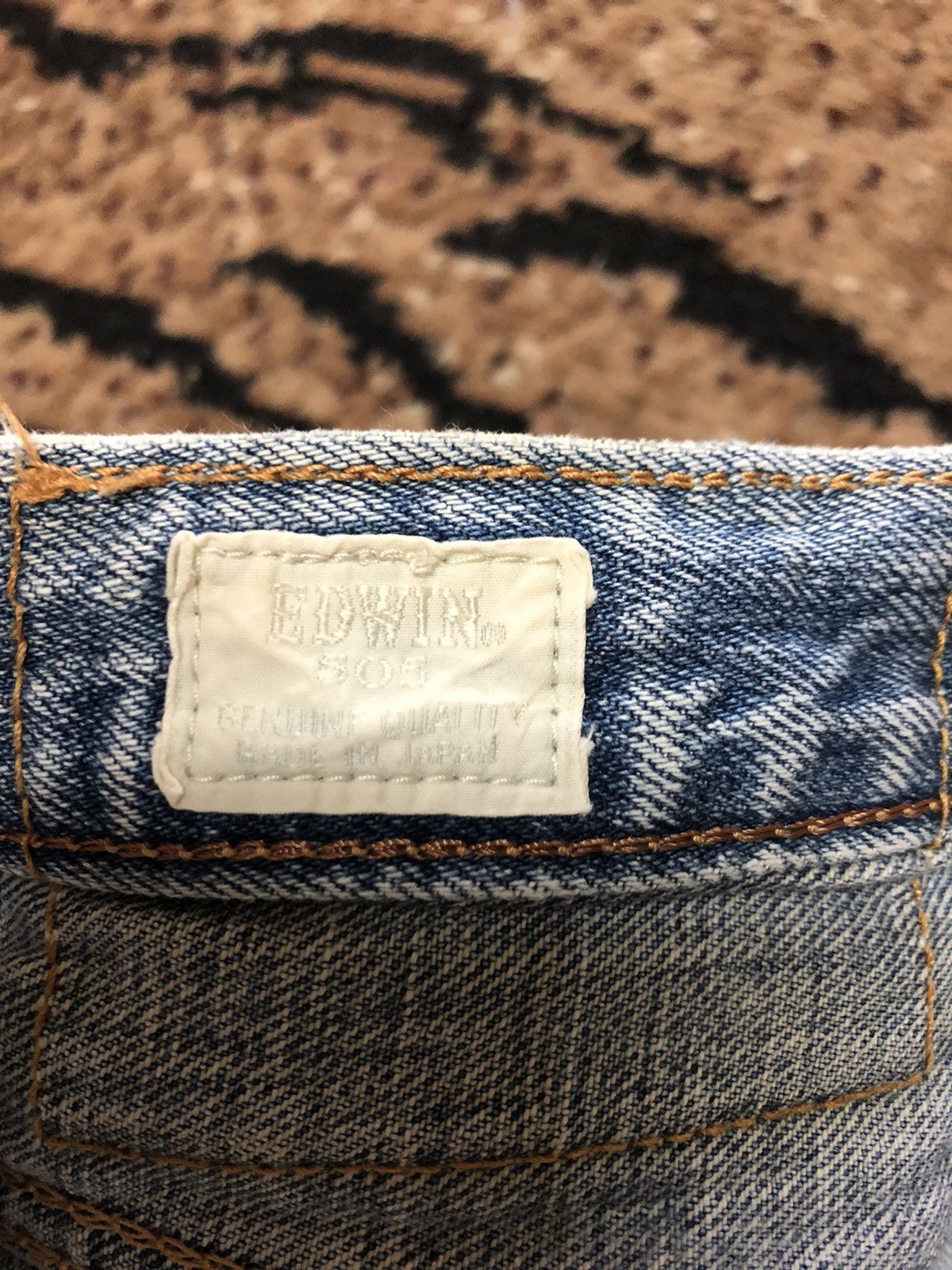 Edwin × Vintage VINTAGE SELVEDGE EDWIN 505zx BLUE WASH DISTRESSED DENIM Size US 29 - 10 Thumbnail