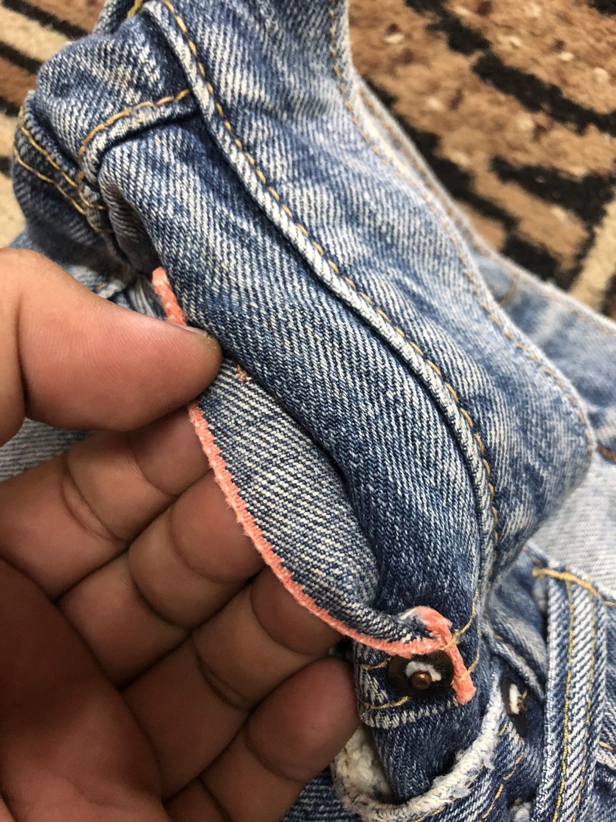 Edwin × Vintage VINTAGE SELVEDGE EDWIN 505zx BLUE WASH DISTRESSED DENIM Size US 29 - 5 Thumbnail