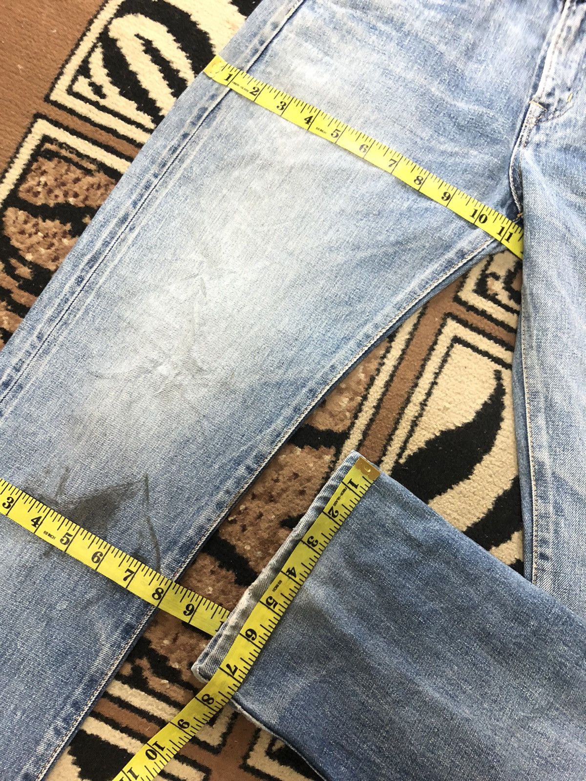 Edwin × Vintage VINTAGE SELVEDGE EDWIN 505zx BLUE WASH DISTRESSED DENIM Size US 29 - 19 Thumbnail