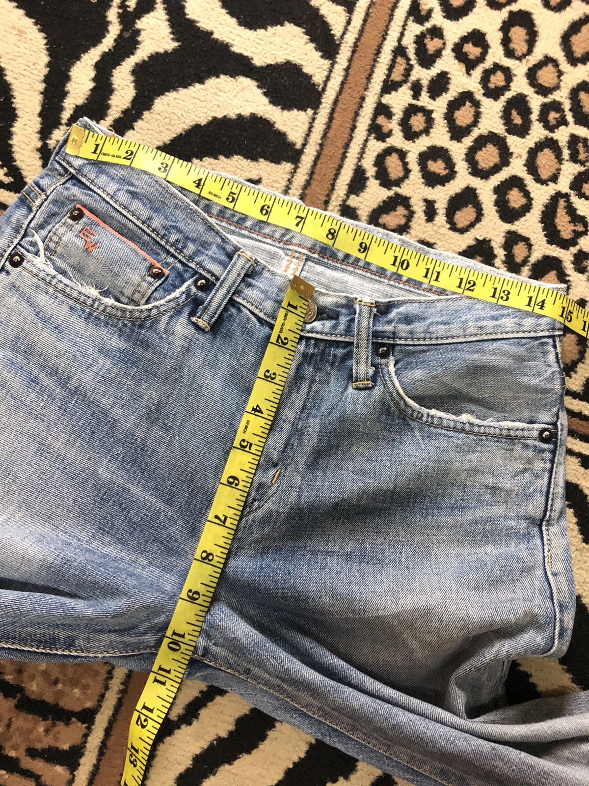 Edwin × Vintage VINTAGE SELVEDGE EDWIN 505zx BLUE WASH DISTRESSED DENIM Size US 29 - 17 Thumbnail