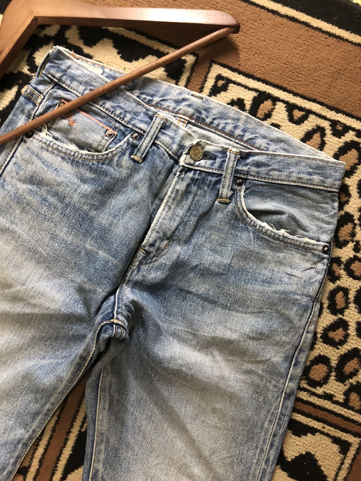 Edwin × Vintage VINTAGE SELVEDGE EDWIN 505zx BLUE WASH DISTRESSED DENIM Size US 29 - 2 Thumbnail