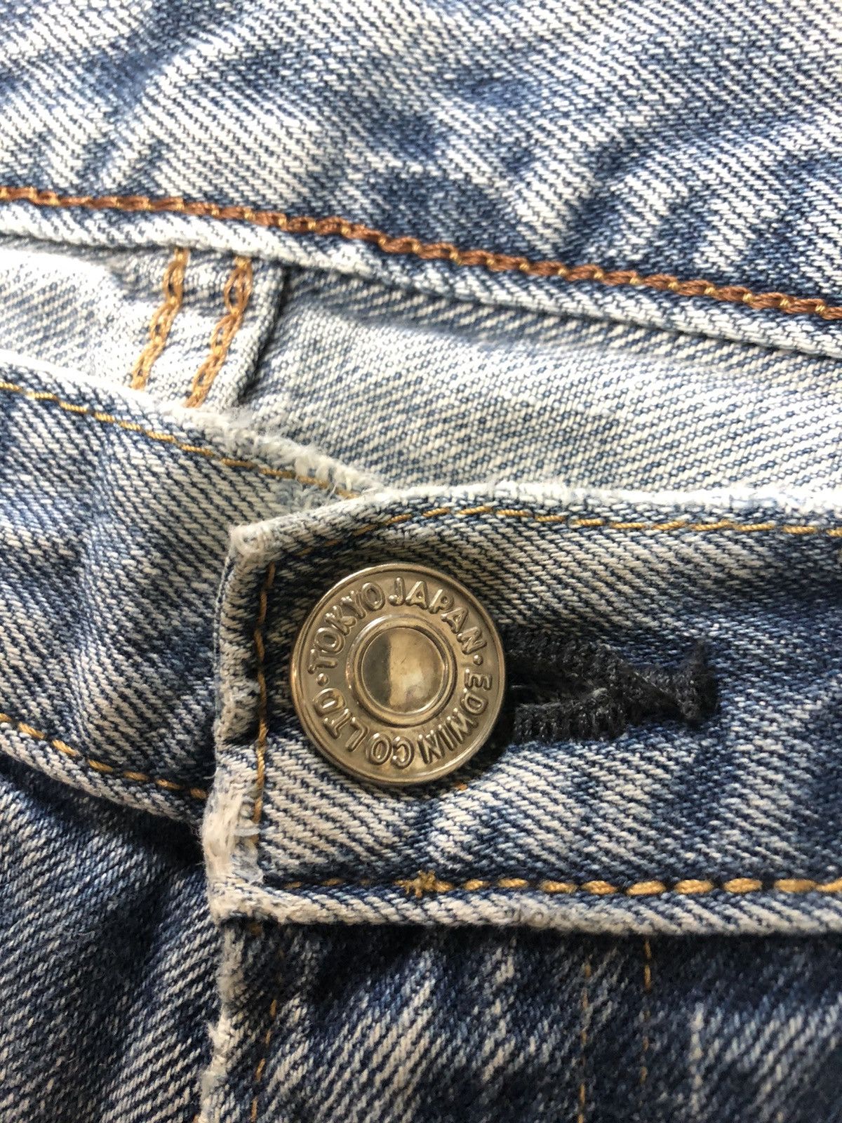 Edwin × Vintage VINTAGE SELVEDGE EDWIN 505zx BLUE WASH DISTRESSED DENIM Size US 29 - 6 Thumbnail