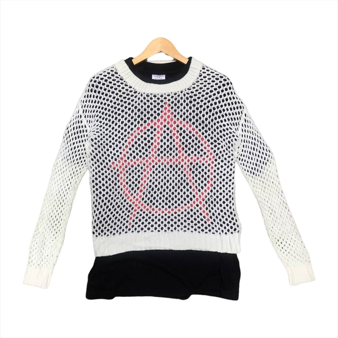 image of 20471120 x Beauty Beast 1990S Sorridere Open Knitted Fishnet Grunge in White (Size Medium)