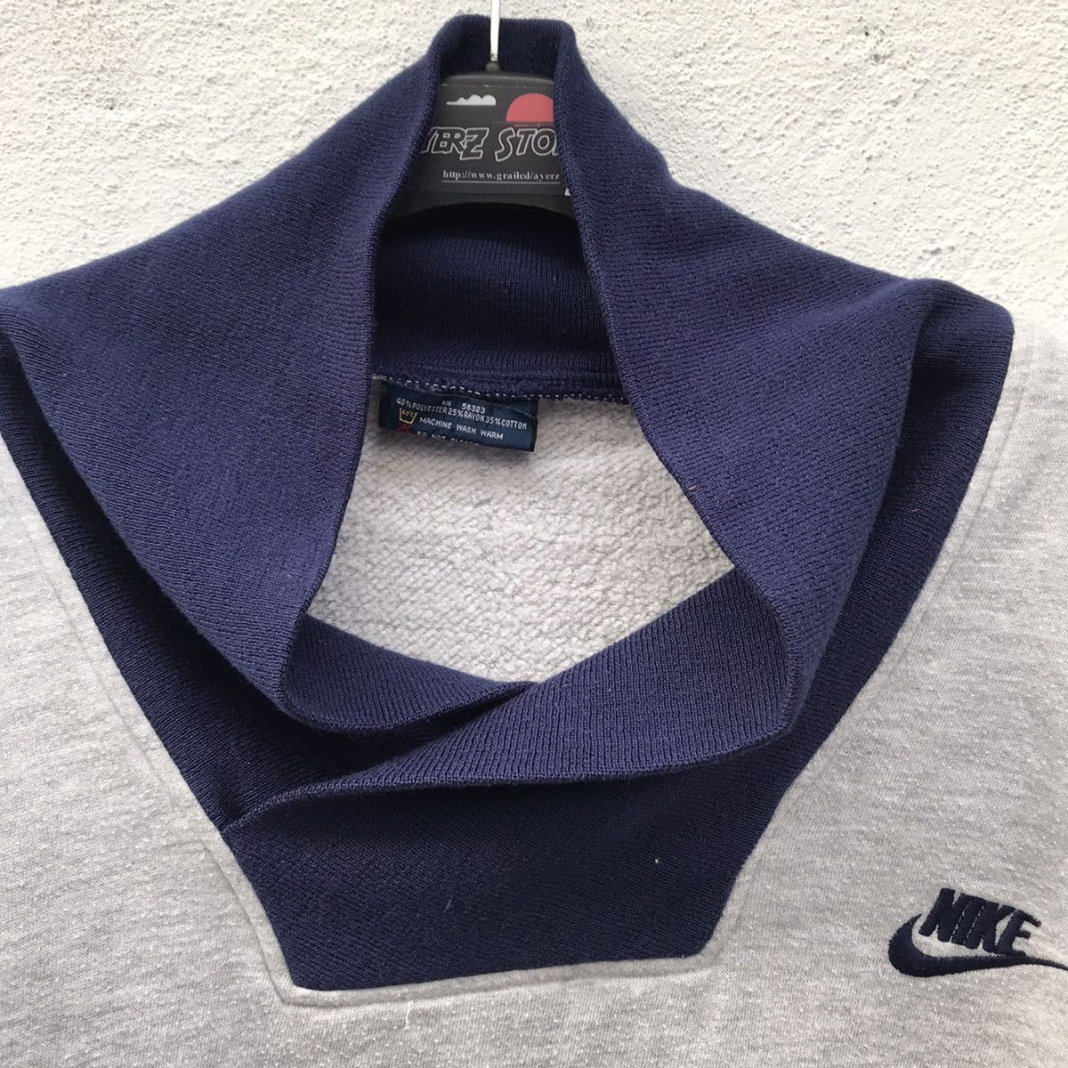 Nike × Vintage Vintage 80s Nike Swoosh 2 tone Sweatshirt Size US L / EU 52-54 / 3 - 6 Thumbnail
