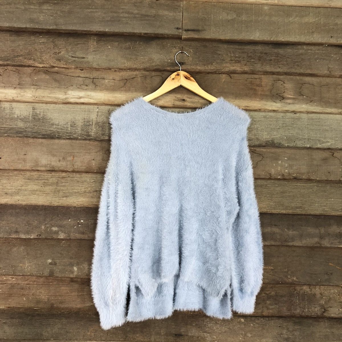 Homespun Knitwear × Japanese Brand Glacier Mohair fur Shag Shaggy Knitwear #c1073 Size L / US 10 / IT 46 - 3 Thumbnail