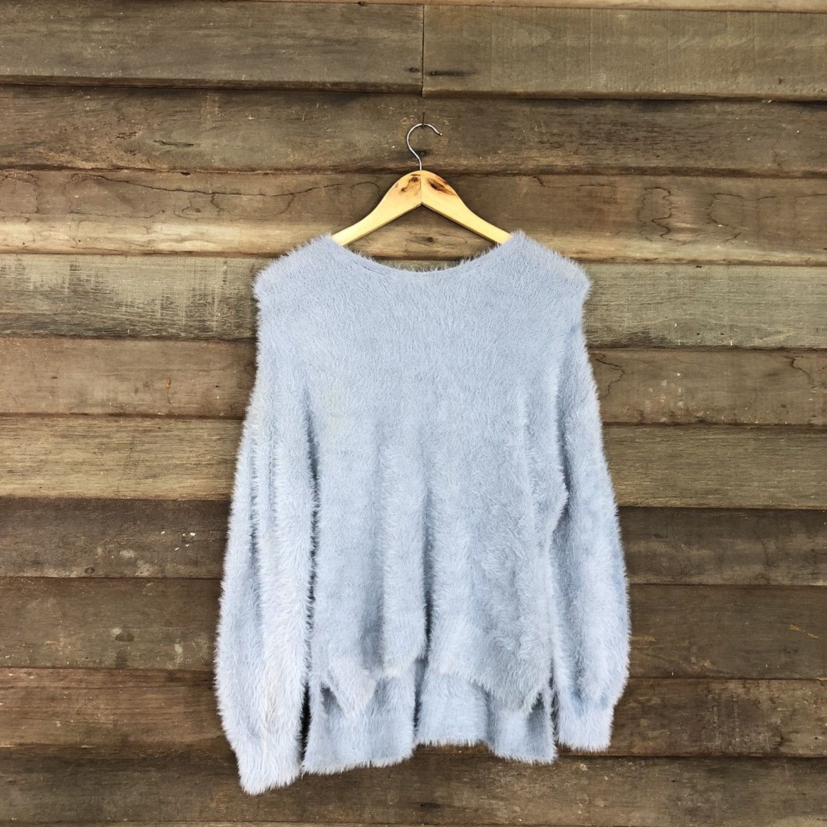 Homespun Knitwear × Japanese Brand Glacier Mohair fur Shag Shaggy Knitwear #c1073 Size L / US 10 / IT 46 - 1 Thumbnail