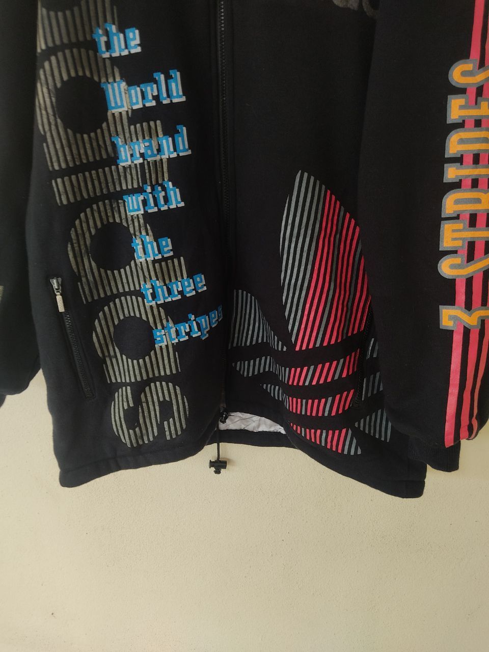 Adidas × Vintage Vintage Adidas Big Logo Black Hoodie Oversized Size US M / EU 48-50 / 2 - 5 Thumbnail
