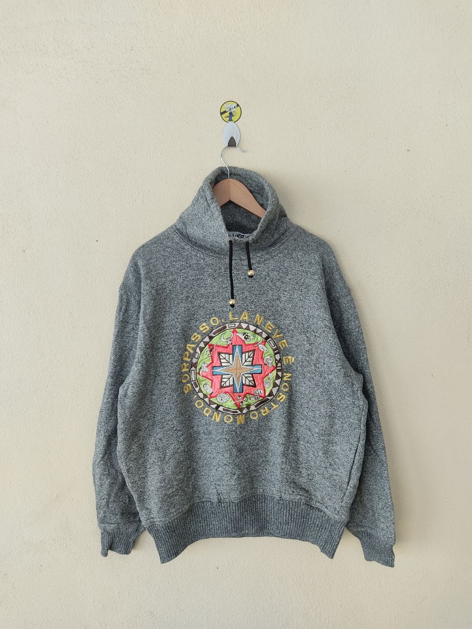 VINTAGE JIRO SORPASSO EMBROIDERED TURTLENECK SWEATSHIRT